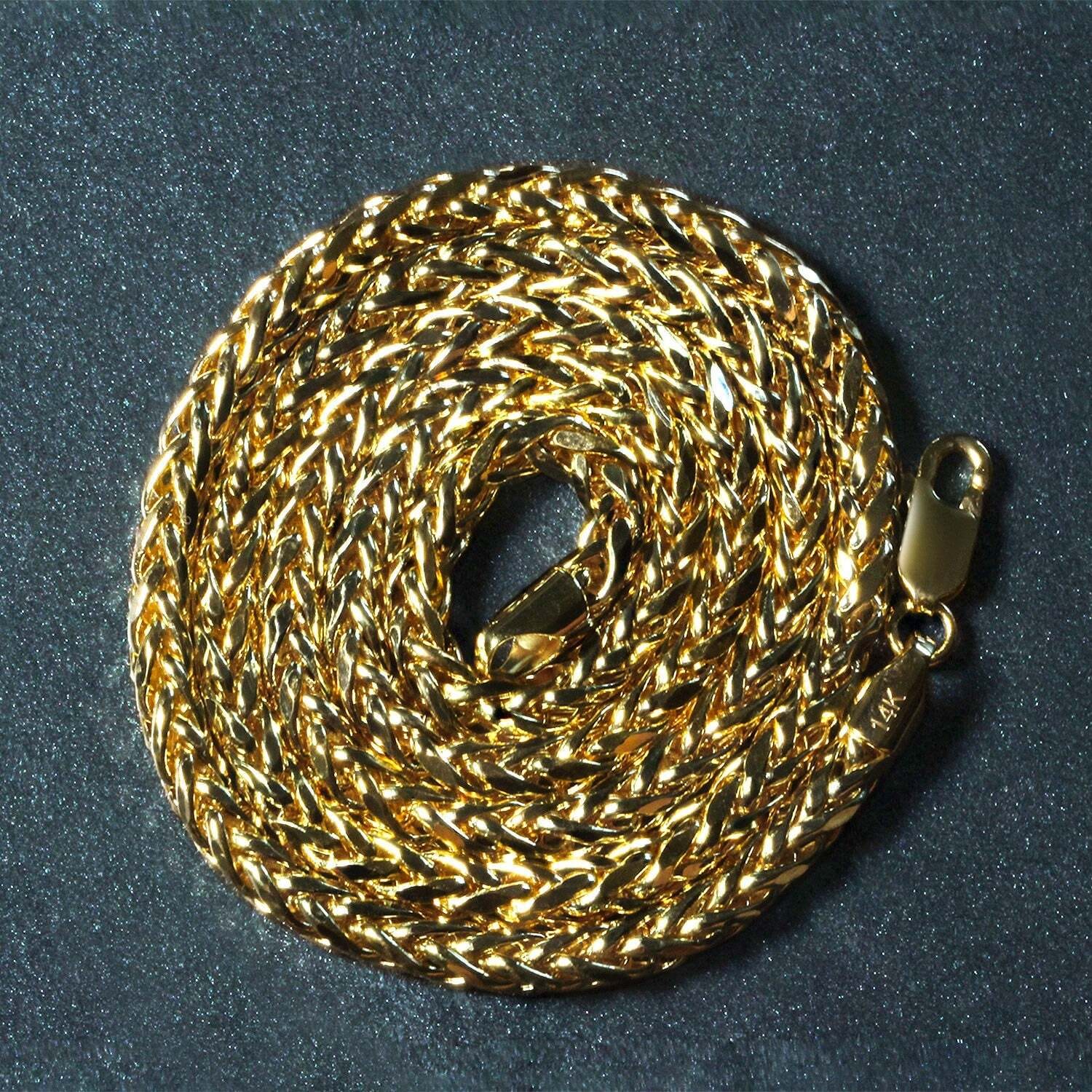 4.1mm 14k Yellow Gold Diamond Cut Round Franco Chain - Image 4