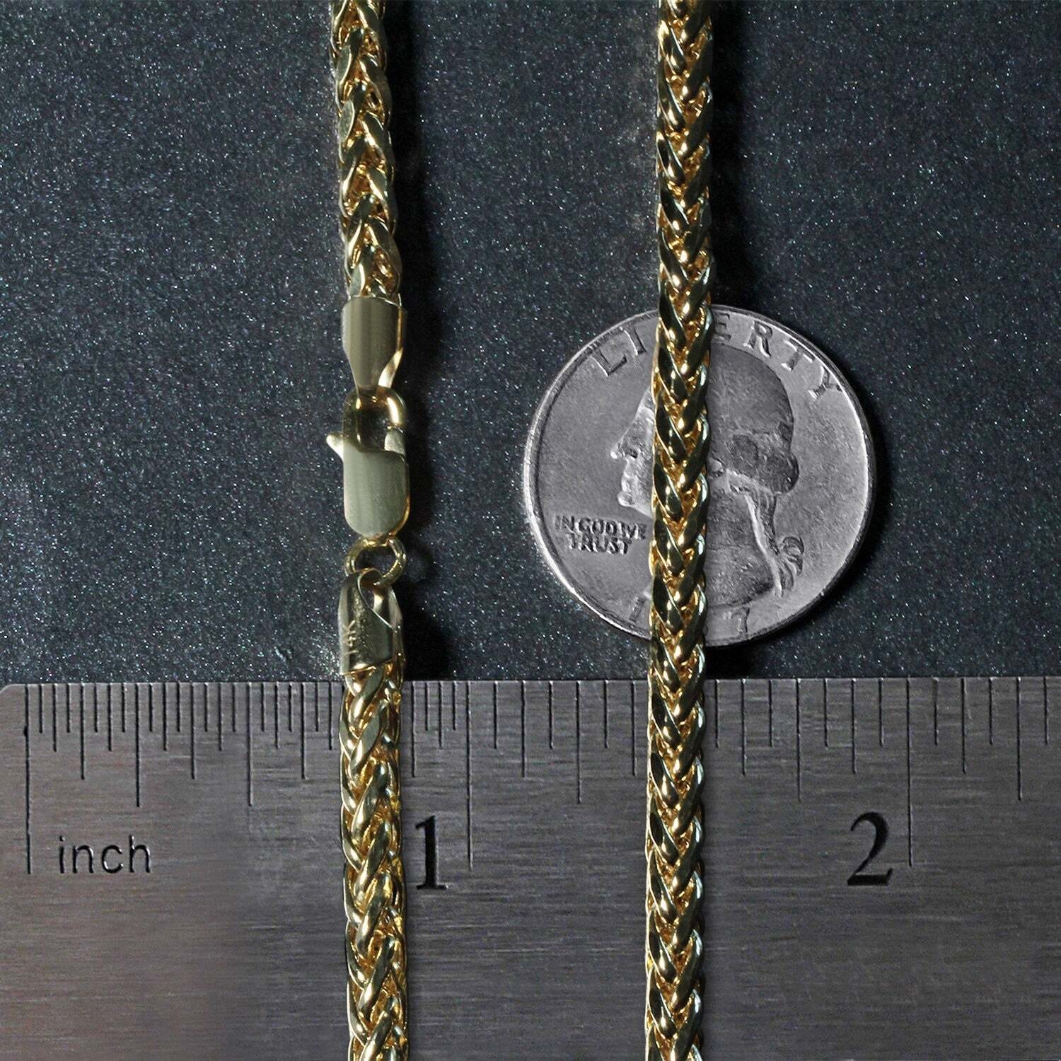 4.1mm 14k Yellow Gold Diamond Cut Round Franco Chain - Image 5