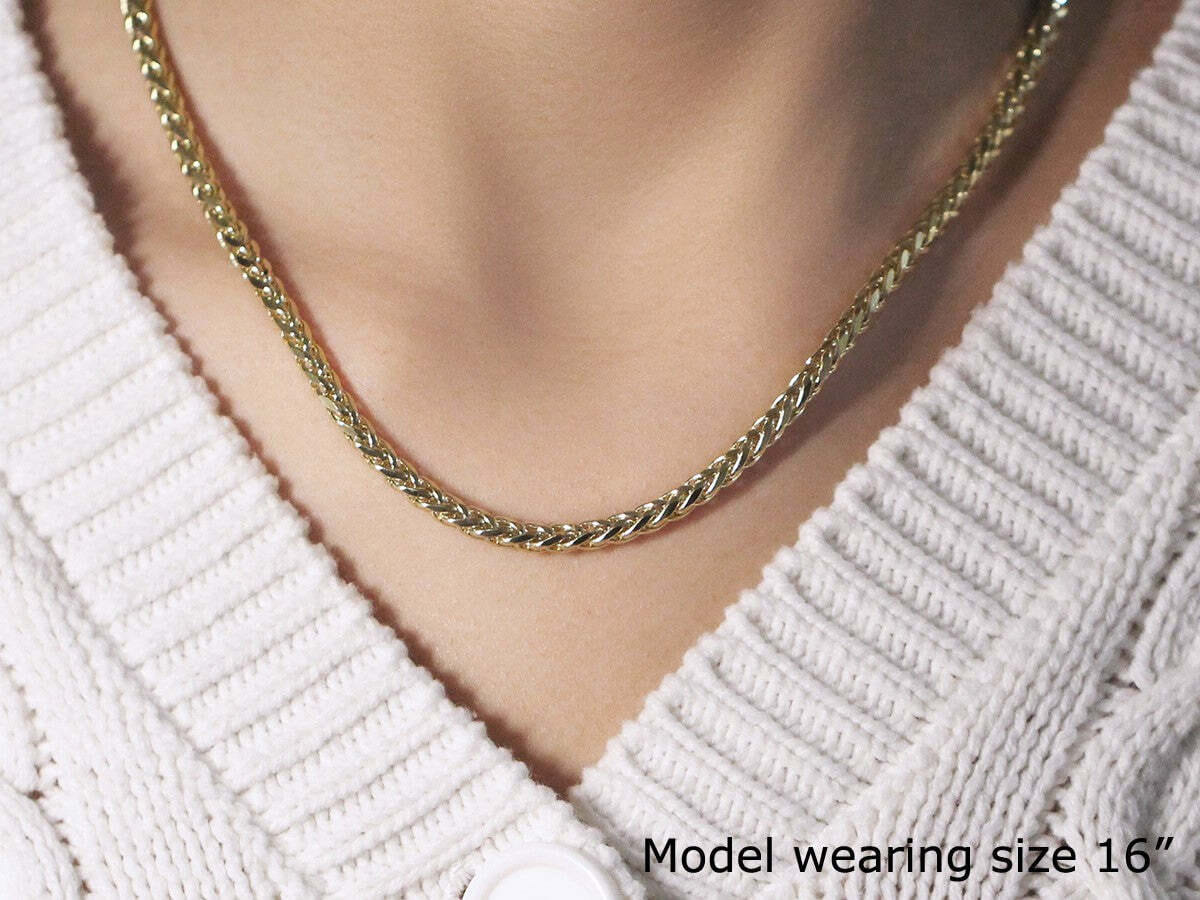 4.1mm 14k Yellow Gold Diamond Cut Round Franco Chain - Image 7
