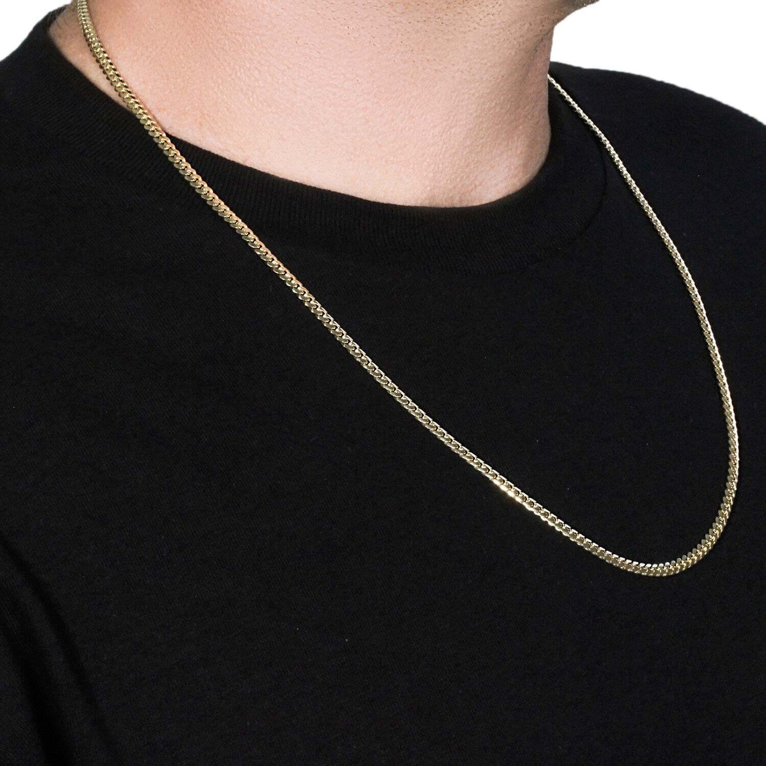 3.9mm 10k Yellow Gold Classic Miami Cuban Solid Chain - Image 6
