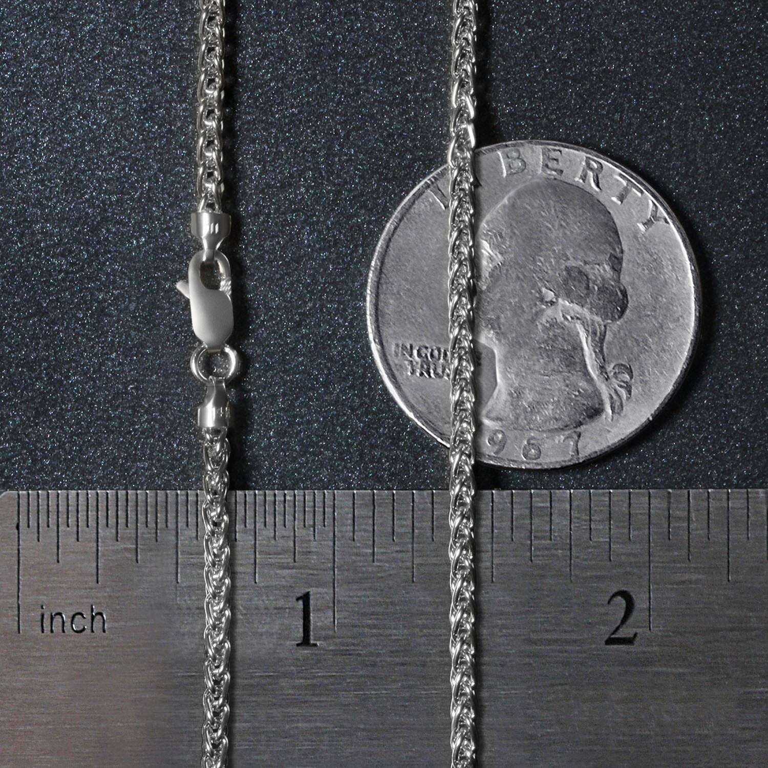 14k White Gold Round Wheat Chain (2.1 mm) - Image 3