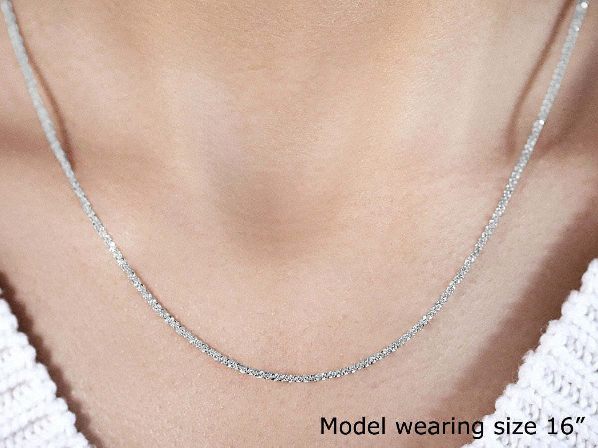 14k White Gold Sparkle Chain (1.50 mm) - Image 2