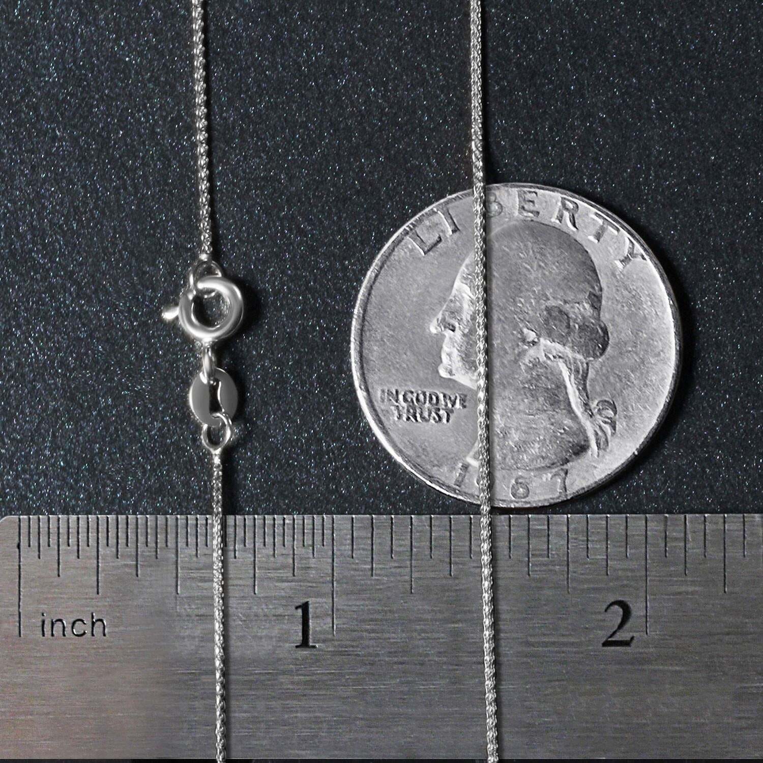 14k White Gold Diamond Cut Round Wheat Chain (0.60 mm) - Image 5