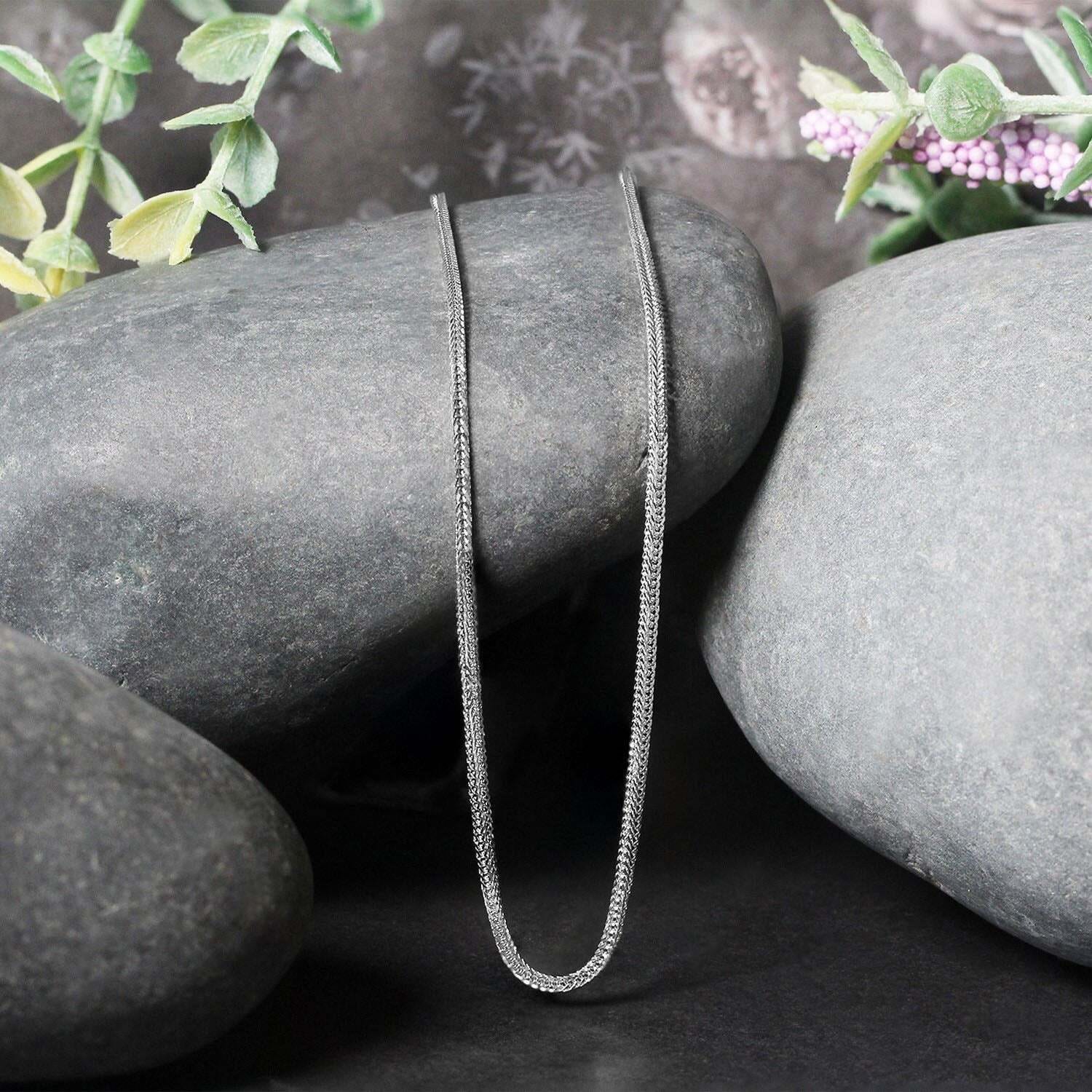 14k White Gold Foxtail Chain (1.00 mm) - Image 2
