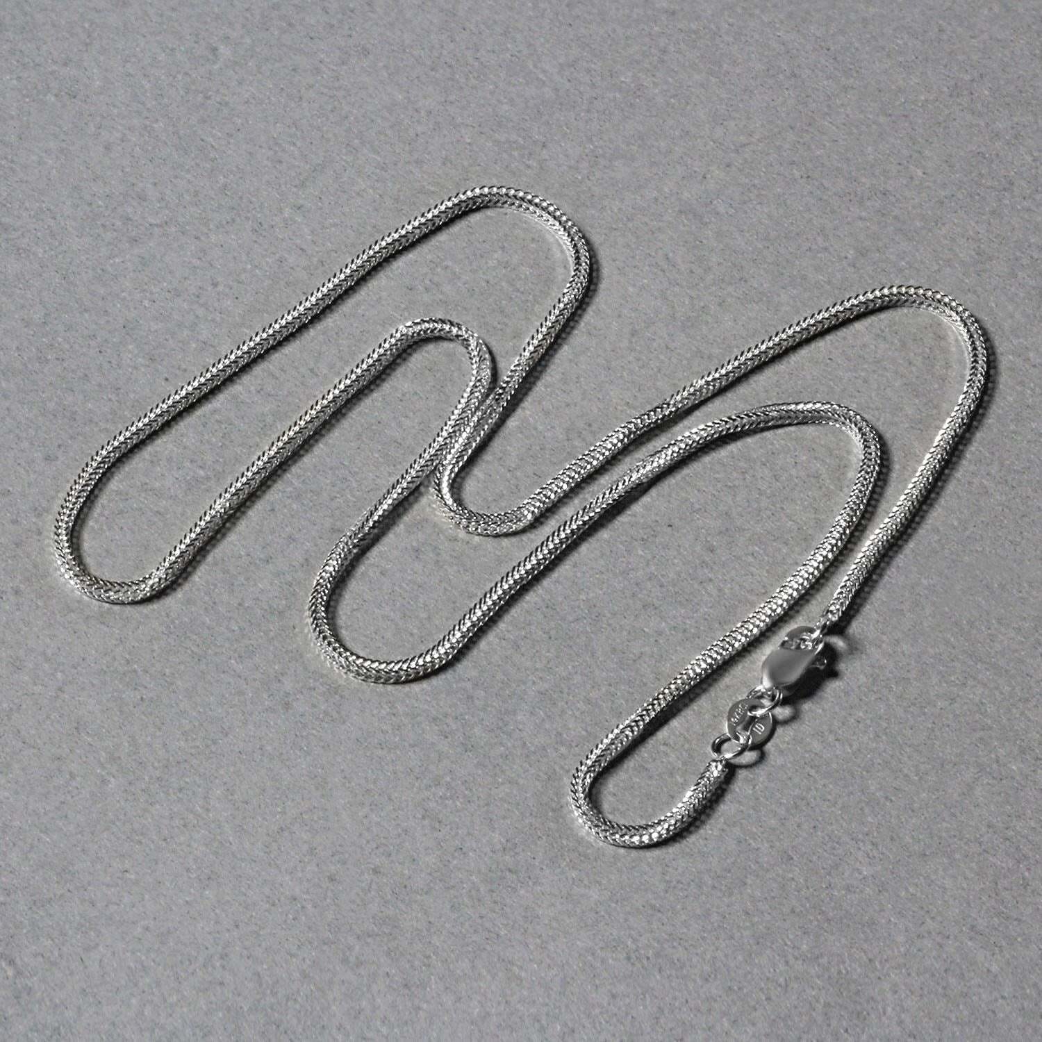 14k White Gold Foxtail Chain (1.00 mm) - Image 3