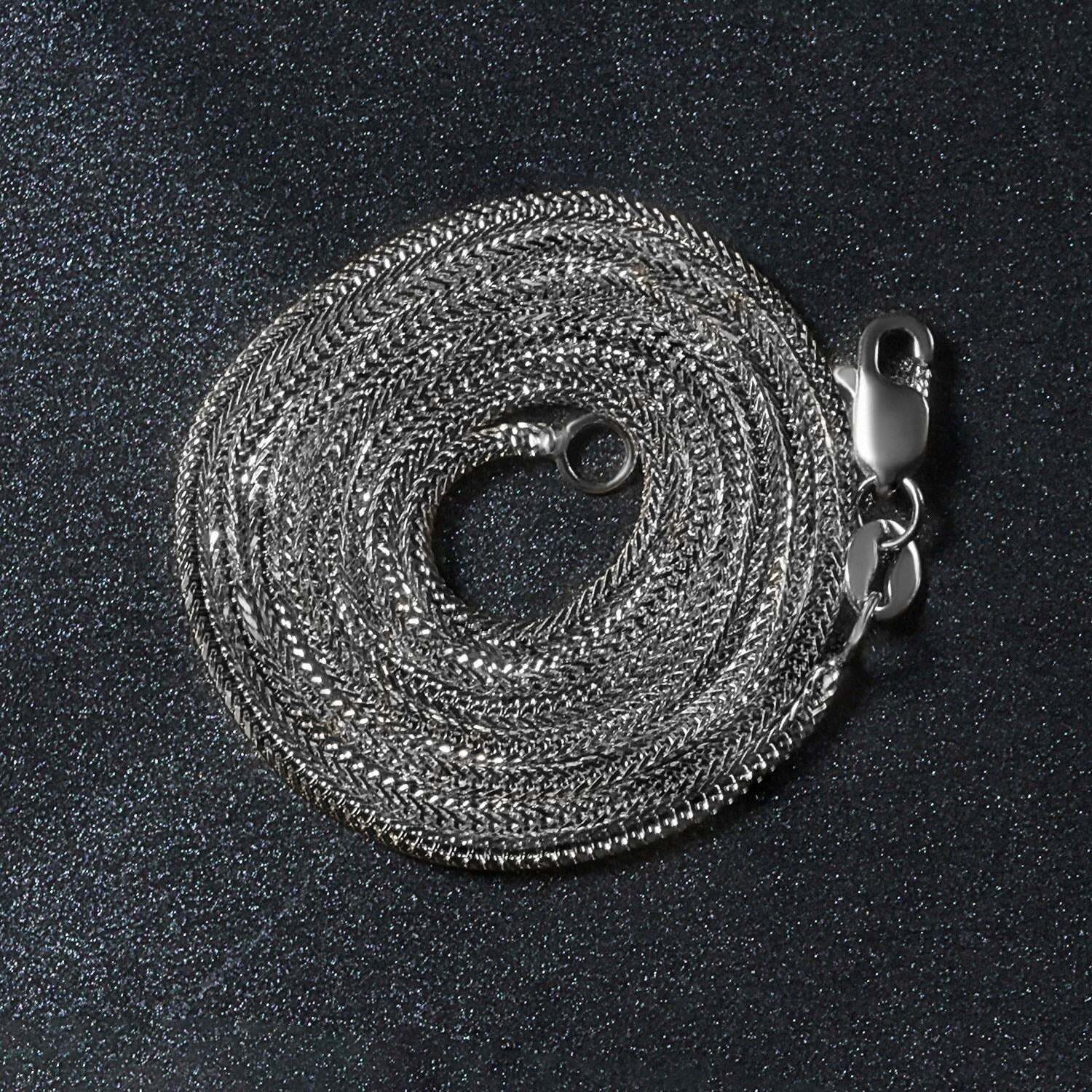14k White Gold Foxtail Chain (1.00 mm) - Image 4