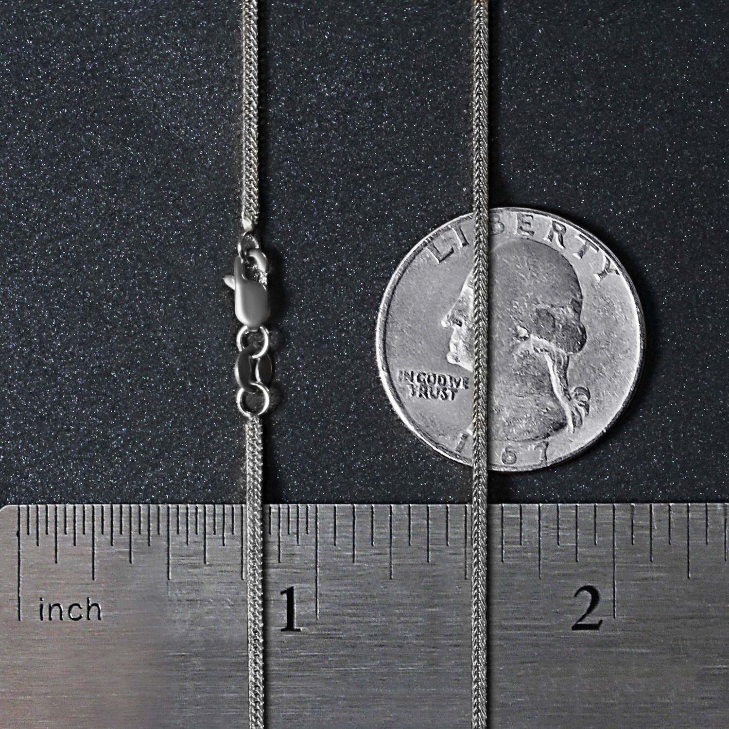 14k White Gold Foxtail Chain (1.00 mm) - Image 5