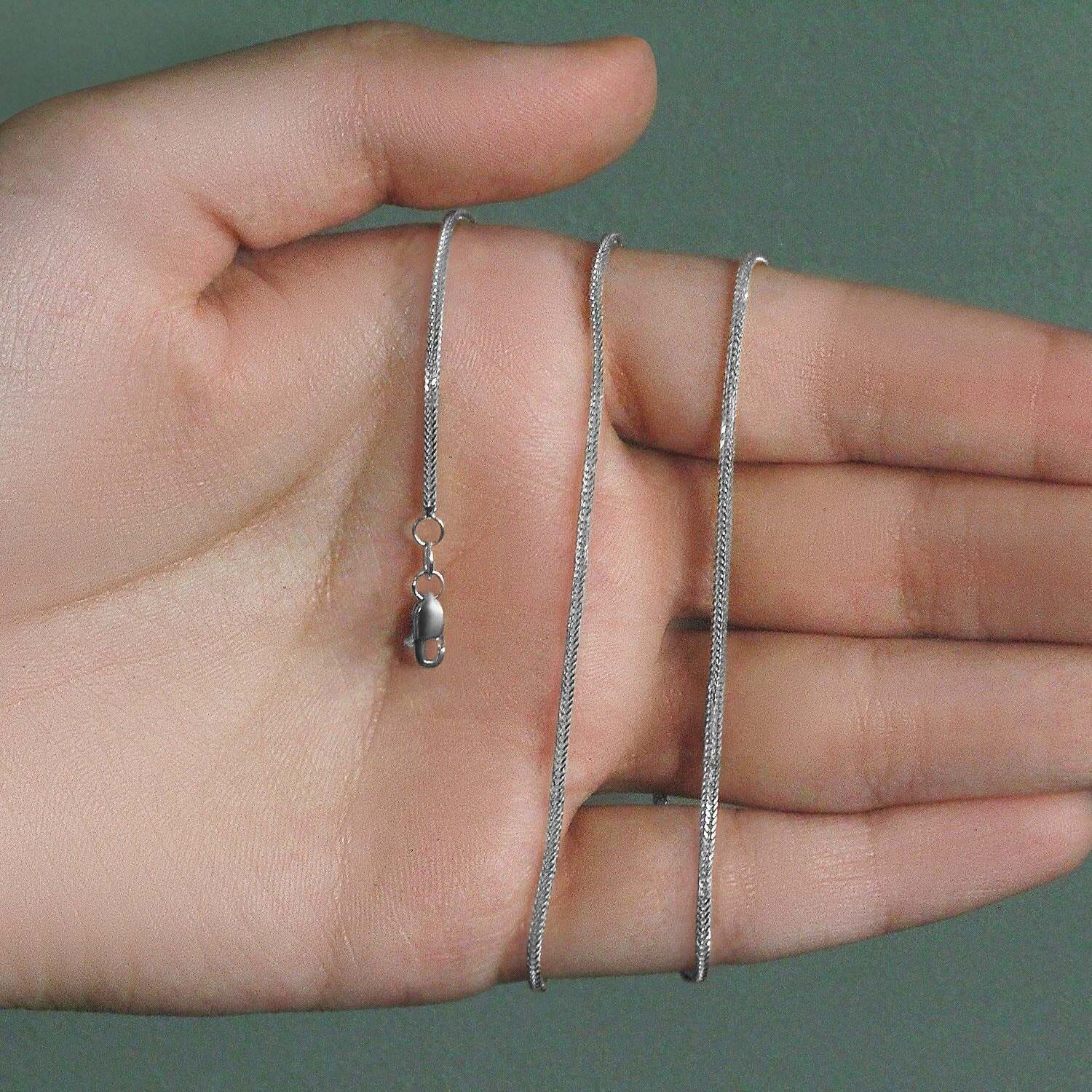 14k White Gold Foxtail Chain (1.00 mm) - Image 6