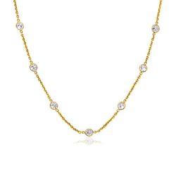 Category: Dropship Jewelry, SKU #60576-38, Title: Size: 38'' - 14k Yellow Gold CZ By the Yard Long Links