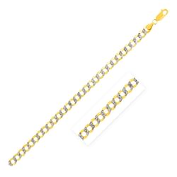 Category: Dropship Jewelry, SKU #60609-22, Title: Size: 22'' - Lite White Pave Curb Chain in 14k Two Tone Gold (6.2 mm)