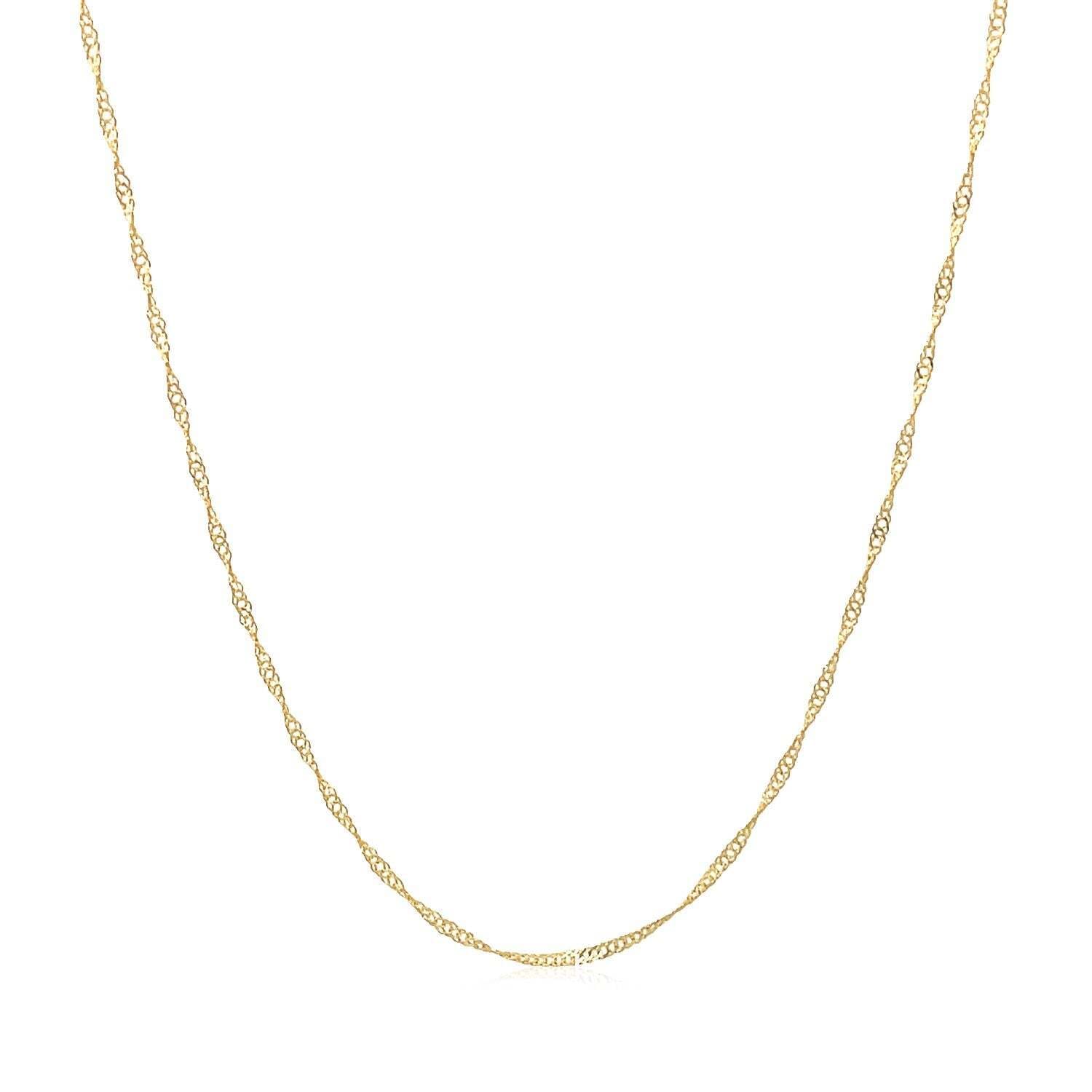 14k Yellow Gold Singapore Chain 0.6mm (0.60 mm) - Image 2