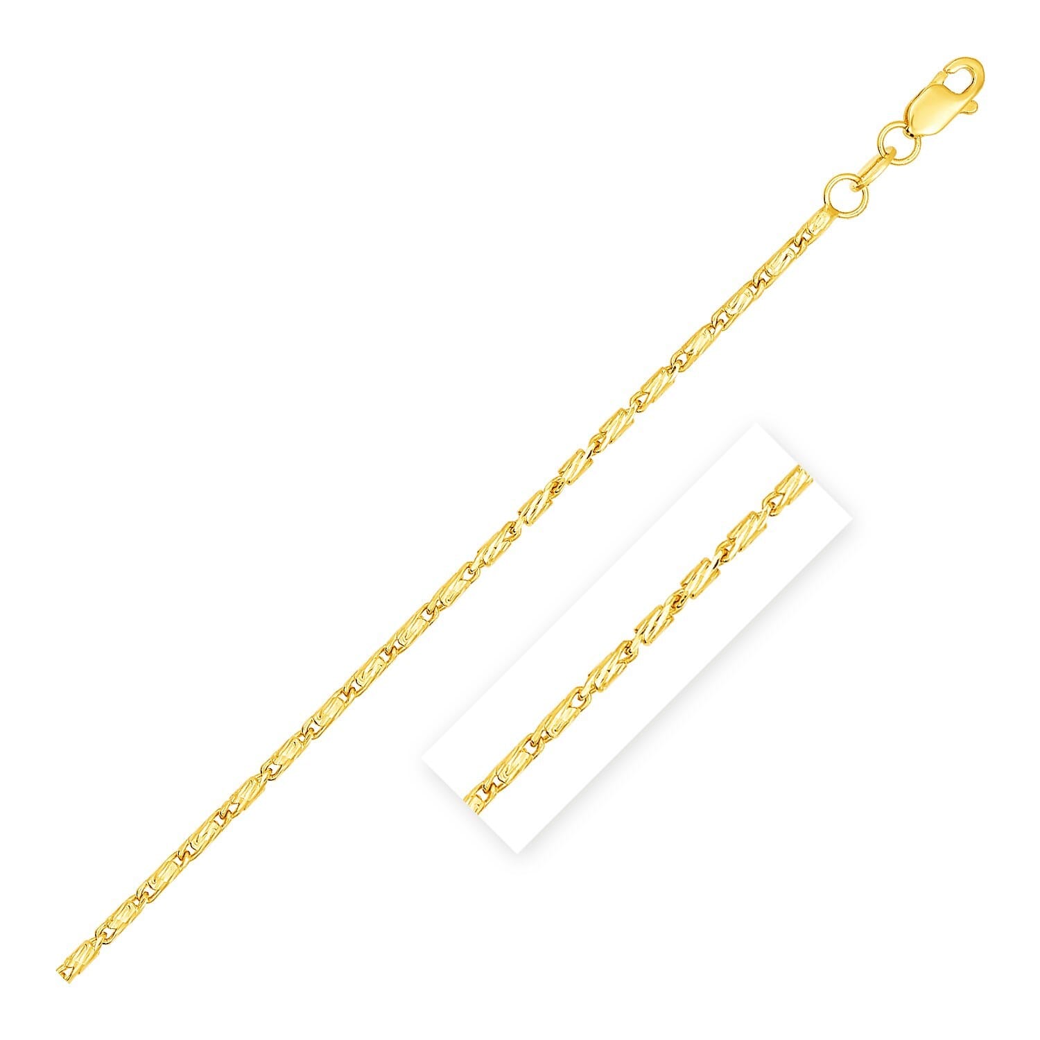 Diamond Cut Fancy Links Pendant Chain in Yellow Gold (1.50 mm)