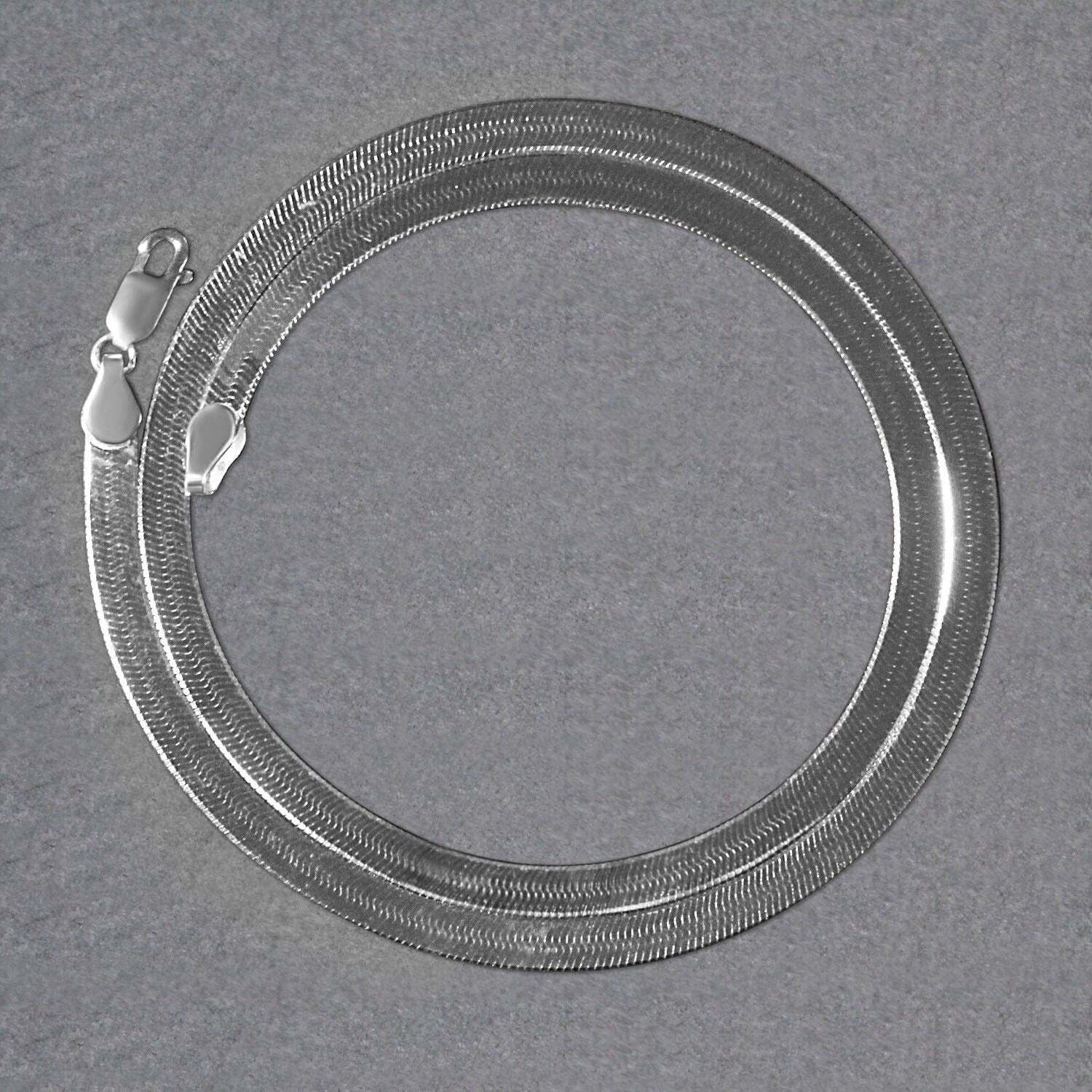 14k White Gold Super Flex Herringbone Chain (4.60 mm) - Image 3