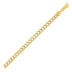 Category: Dropship Jewelry, SKU #64550-20, Title: Size: 20'' - 5.7mm 14k Two Tone Gold Pave Curb Chain