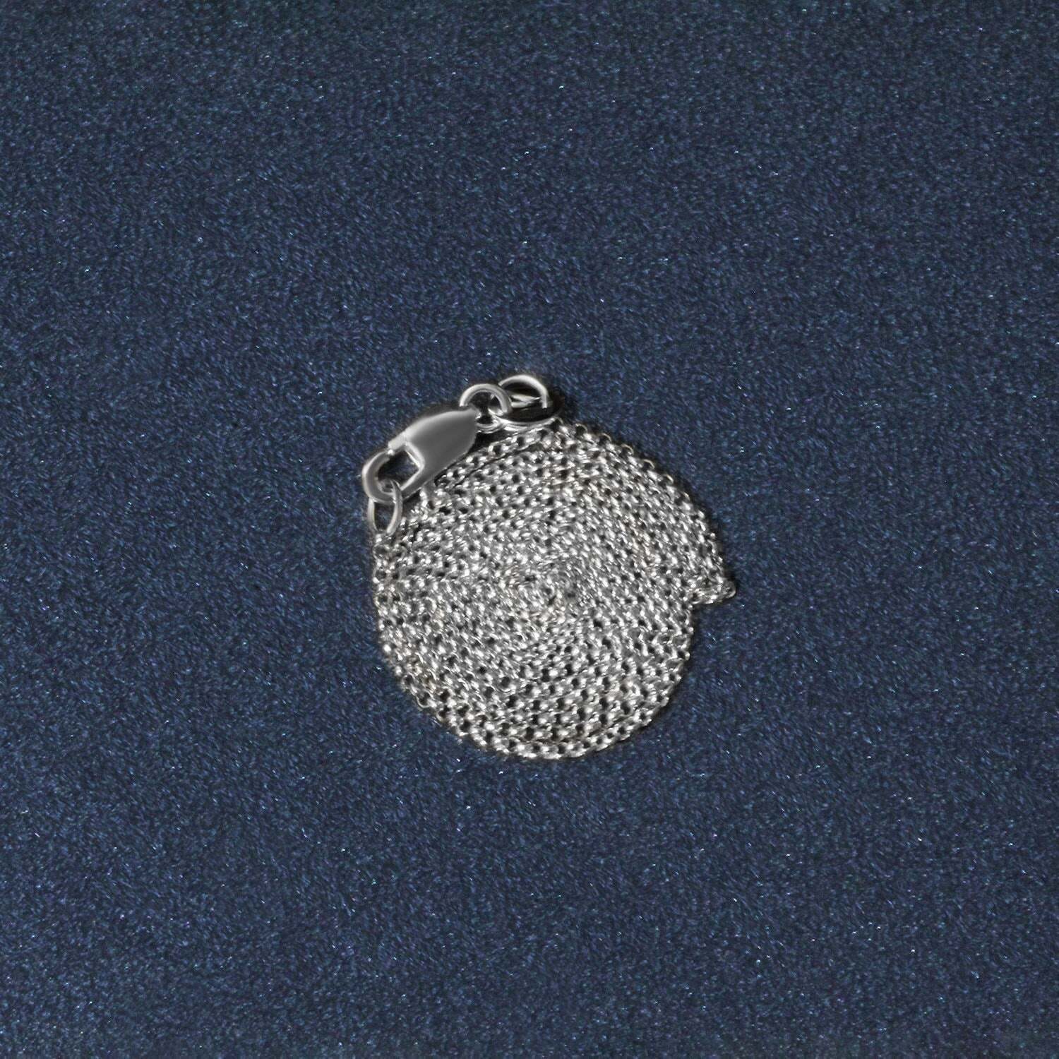14k White Gold Diamond Cut Rolo Chain (1.10 mm) - Image 4