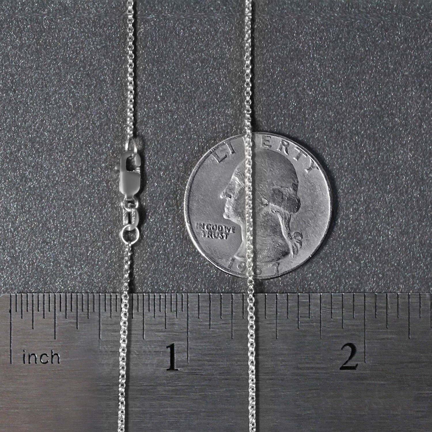 14k White Gold Diamond Cut Rolo Chain (1.10 mm) - Image 5