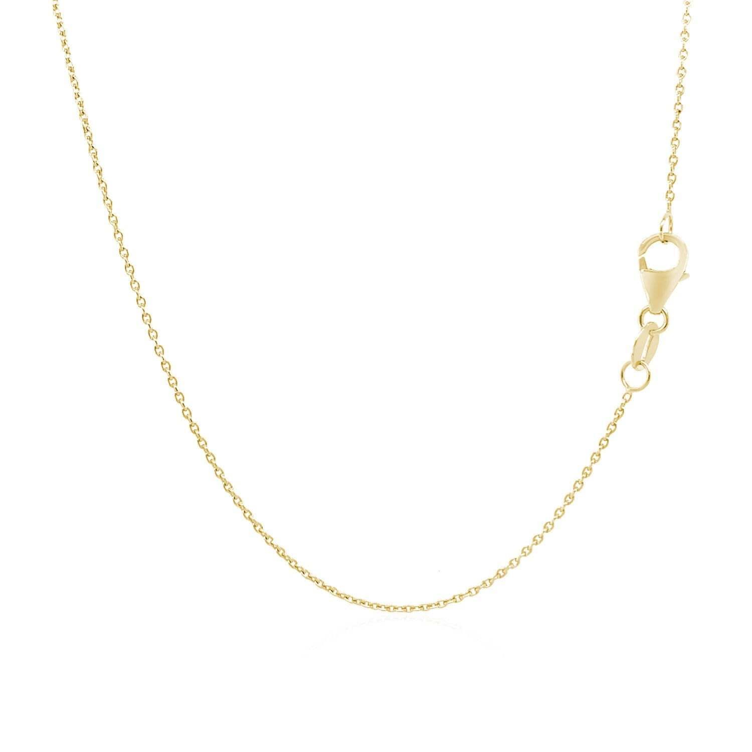 18k Yellow Gold Round Cable Link Chain (0.97 mm) - Image 2