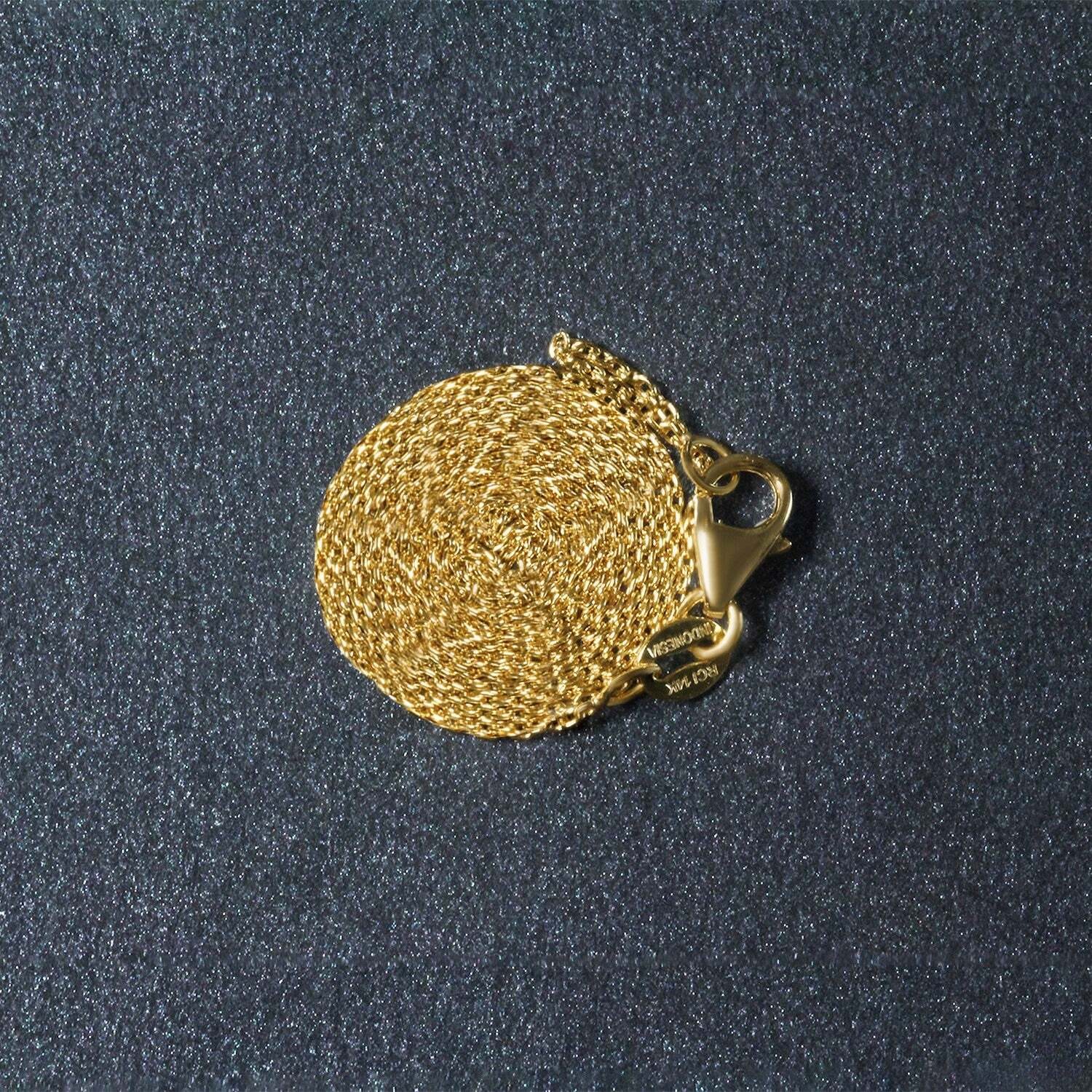 18k Yellow Gold Round Cable Link Chain (0.97 mm) - Image 5