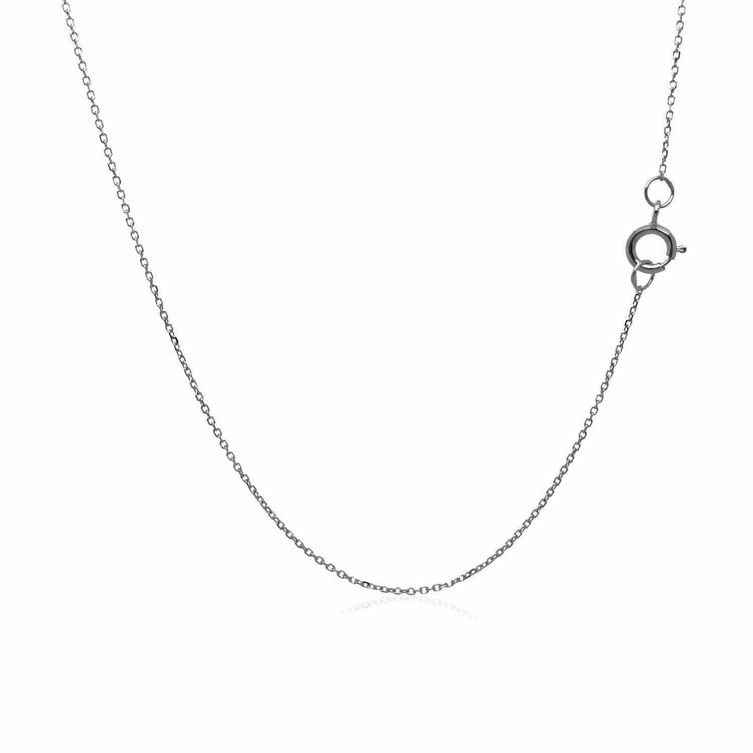 14k White Gold Diamond Cut Cable Link Chain (0.68 mm) - Image 2