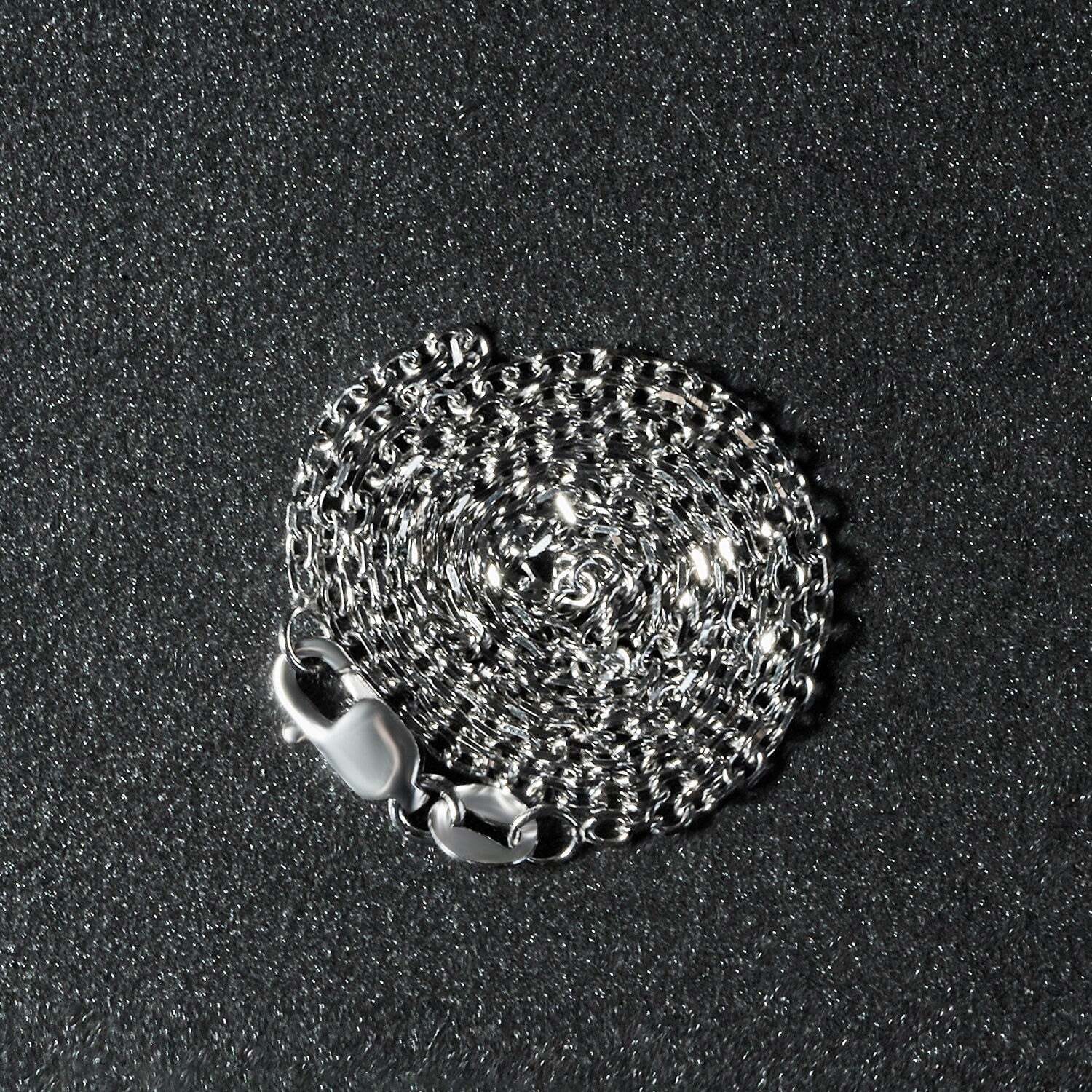 18k White Gold Diamond Cut Cable Link Chain (1.40 mm) - Image 4