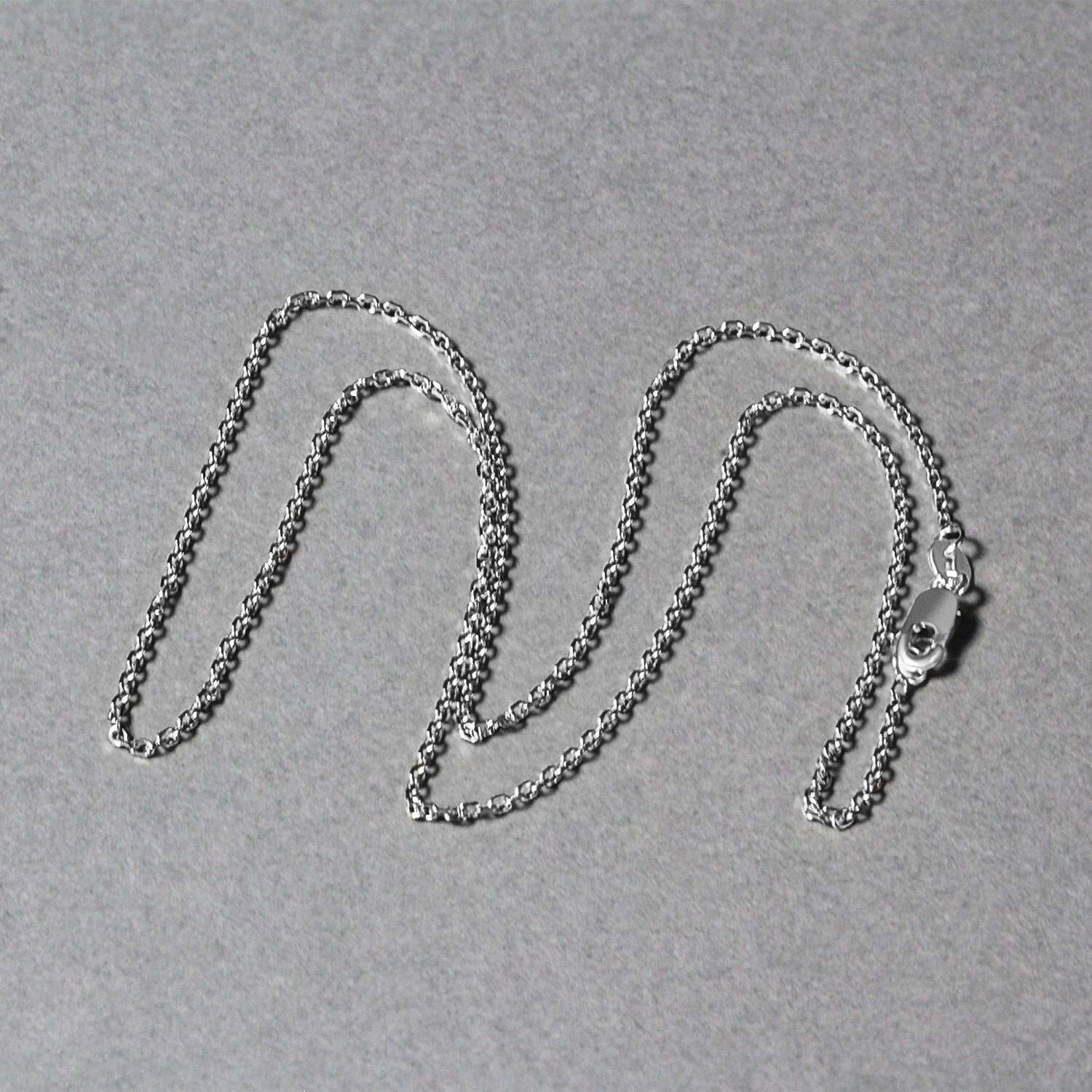 14k White Gold Diamond Cut Cable Link Chain (1.30 mm) - Image 2