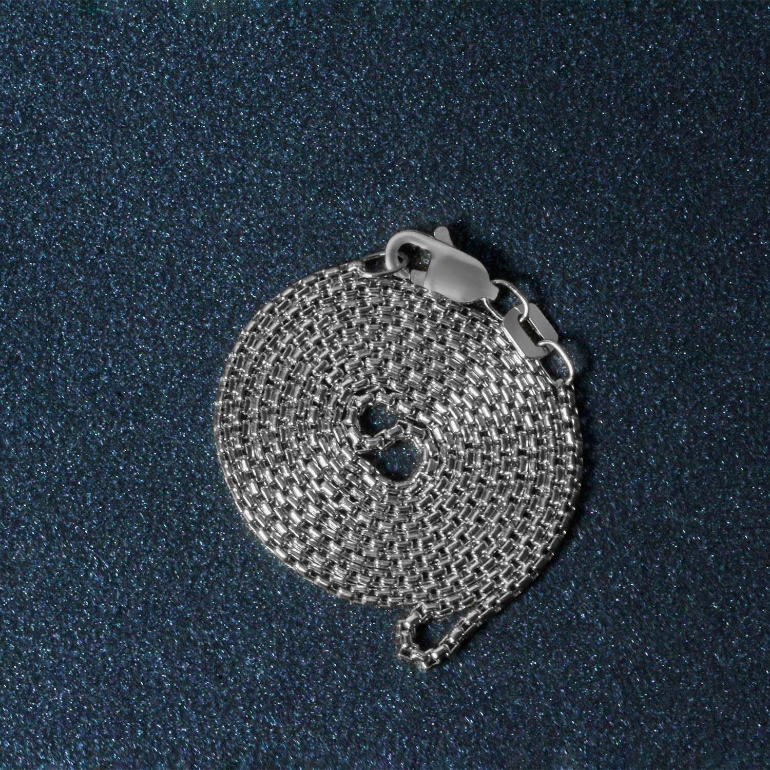 14k White Gold Round Box Chain (1.3 mm) - Image 4