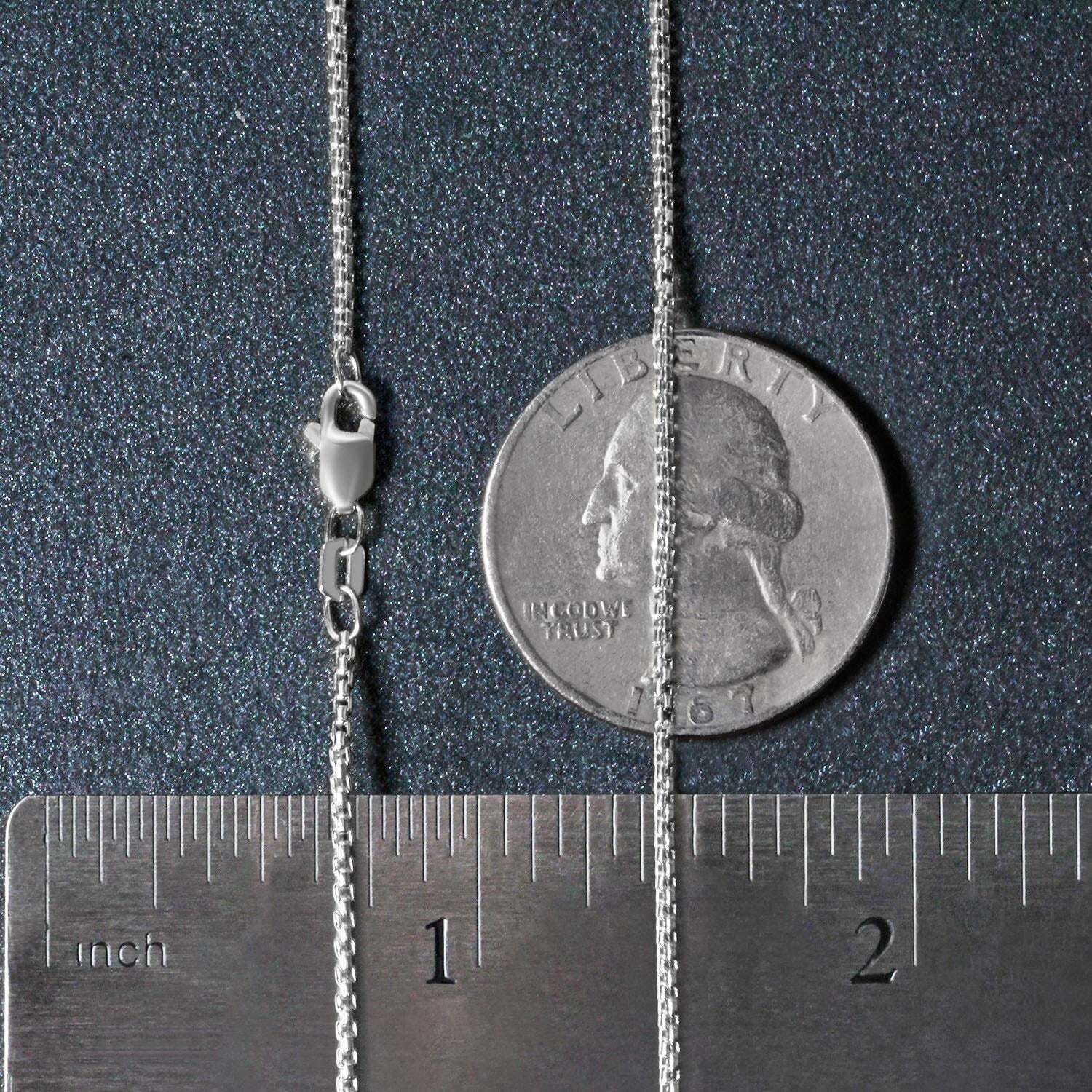 14k White Gold Round Box Chain (1.3 mm) - Image 5