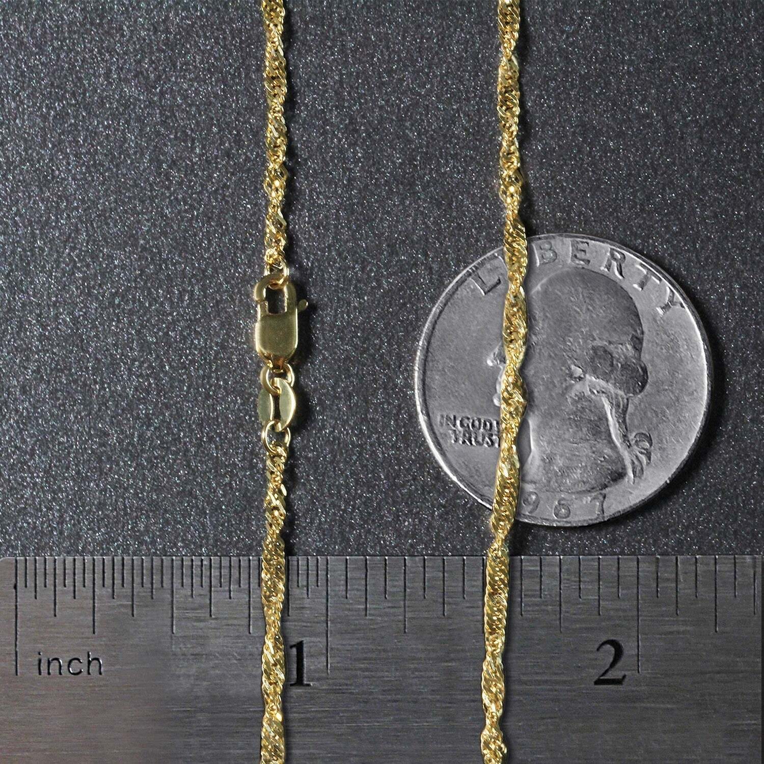 14k Yellow Gold Singapore Chain (1.80 mm) - Image 3