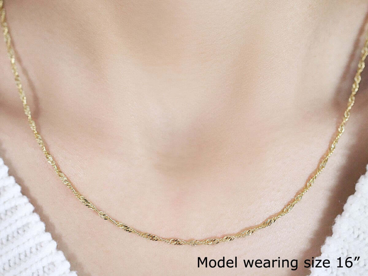 14k Yellow Gold Singapore Chain (1.80 mm) - Image 5