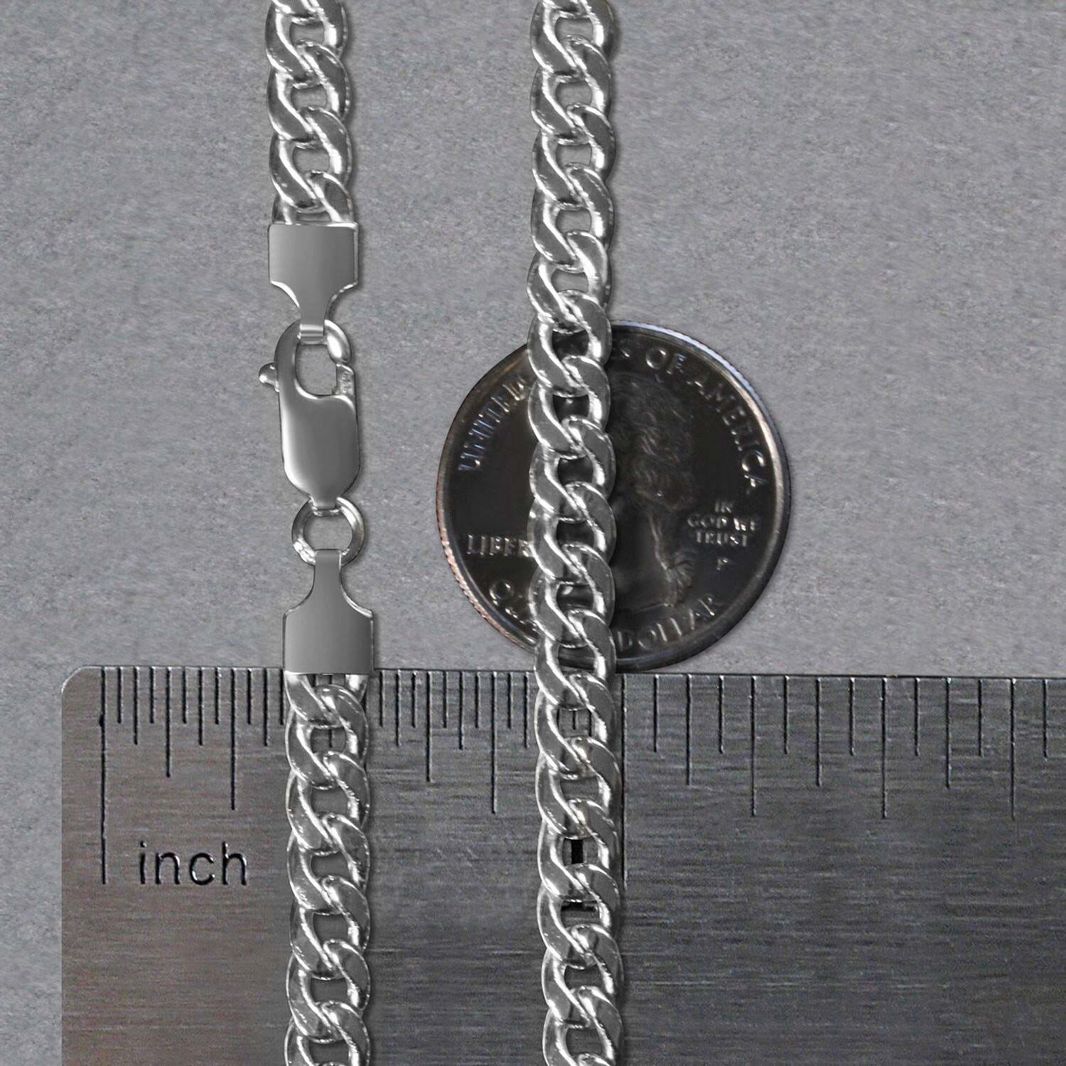 14k White Gold Miami Cuban Semi Solid Chain (5.50 mm) - Image 6