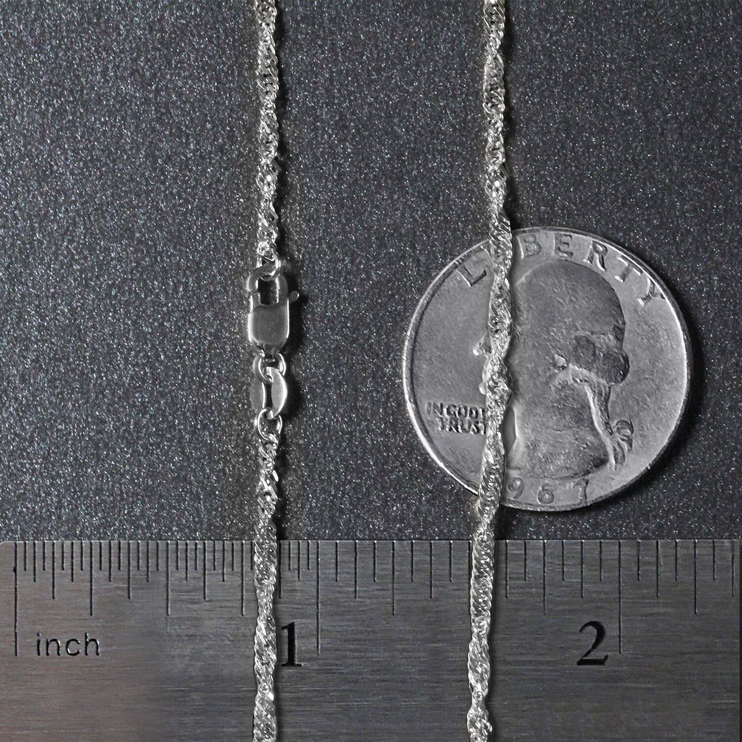 14k White Gold Singapore Chain (1.80 mm) - Image 4