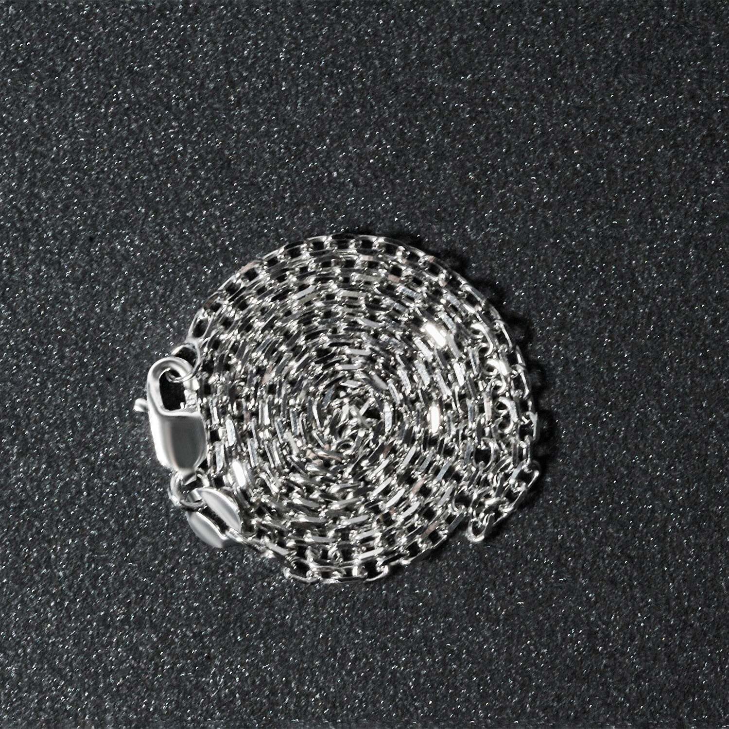 18k White Gold Diamond Cut Cable Link Chain (1.90 mm) - Image 4