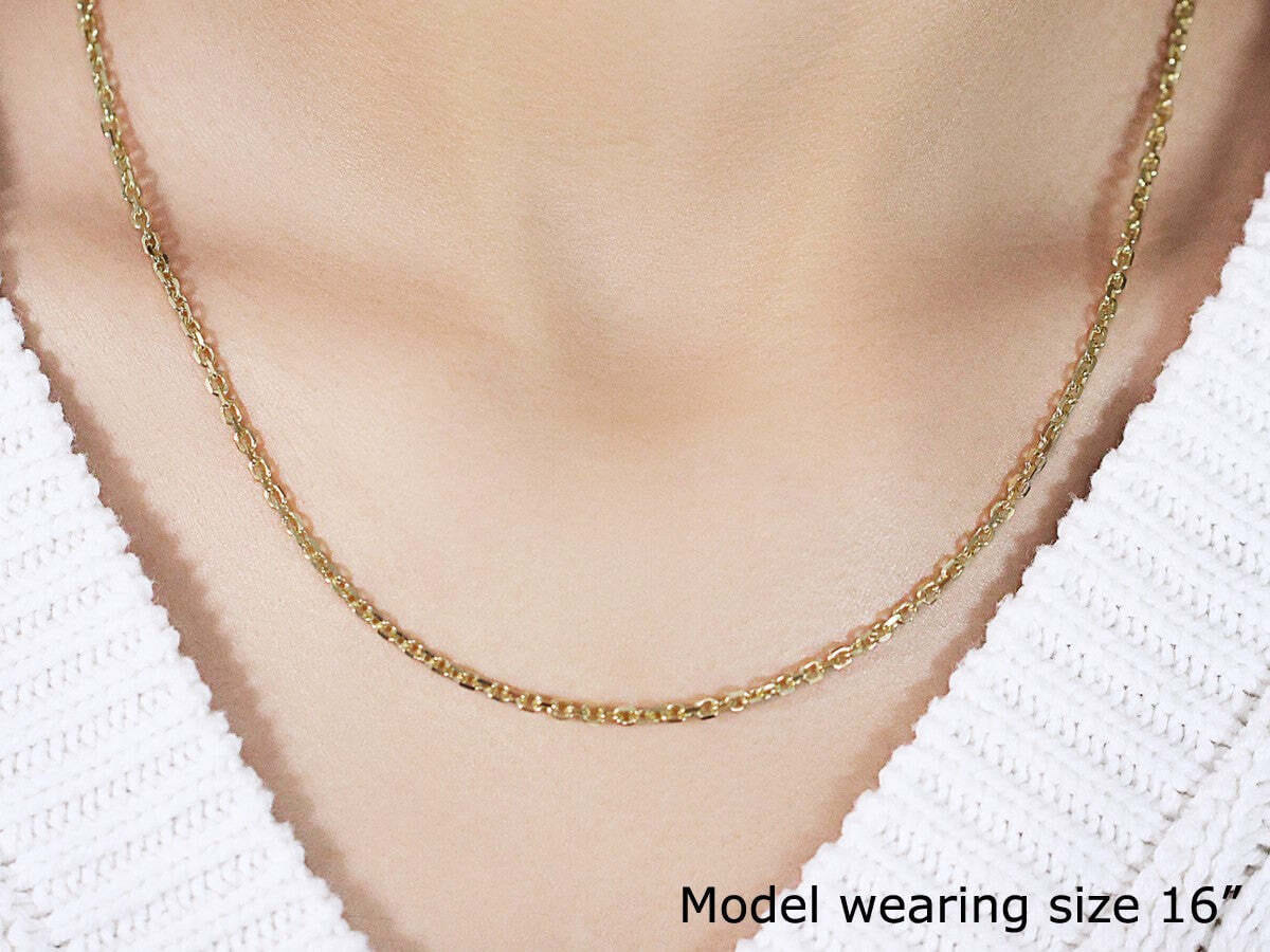 18k Yellow Gold Diamond Cut Cable Link Chain (2.60 mm) - Image 3