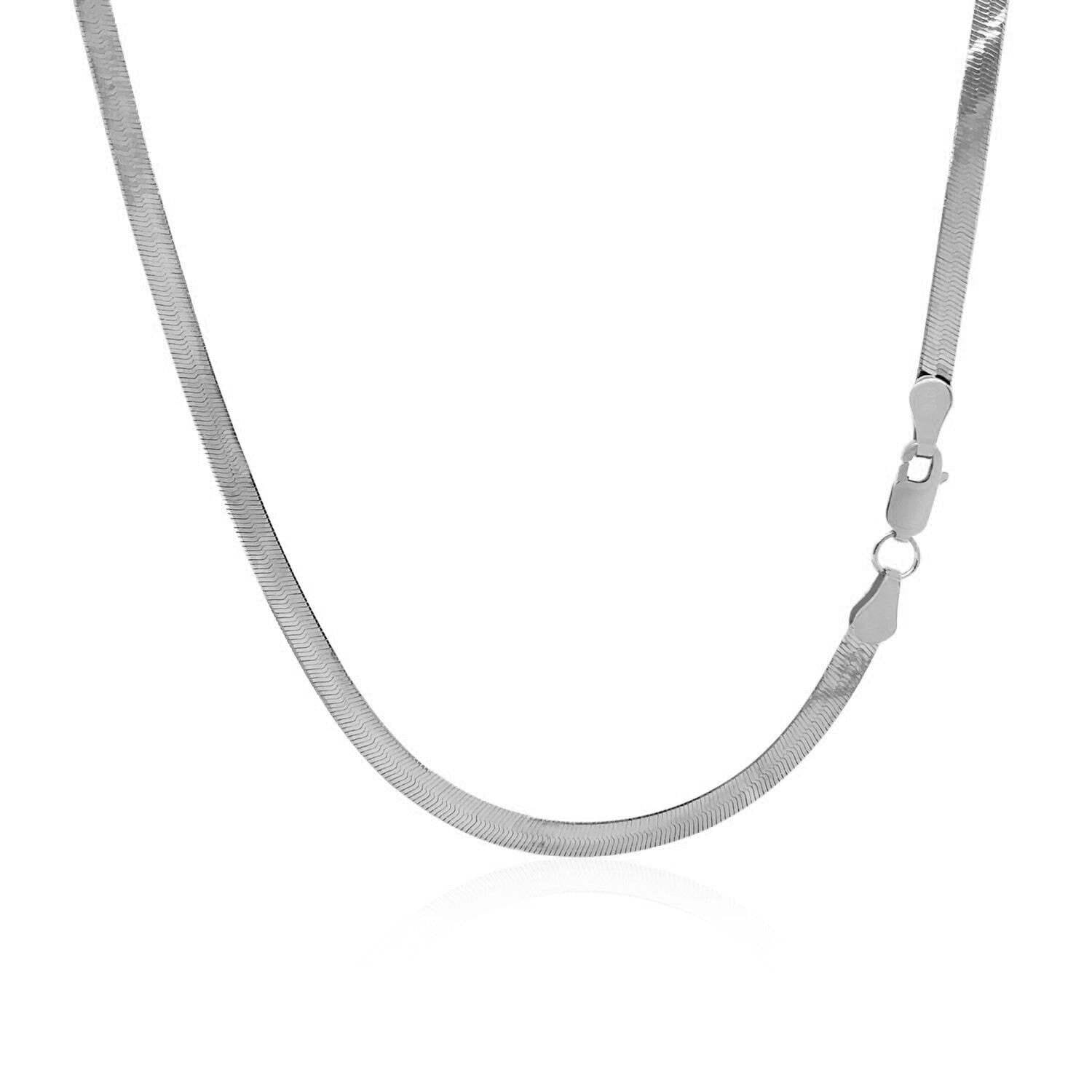 14k White Gold Super Flex Herringbone Chain (2.80 mm) - Image 2