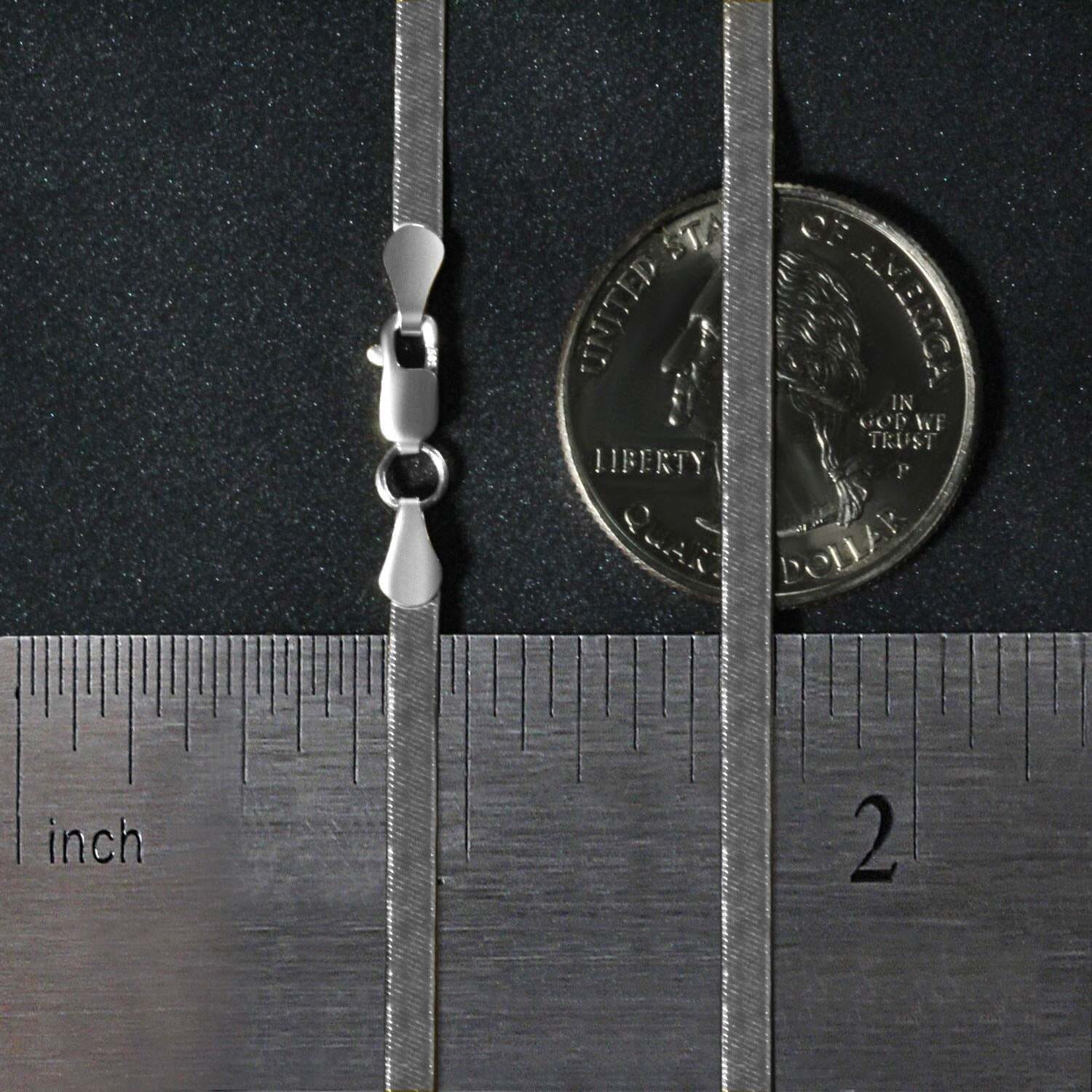 14k White Gold Super Flex Herringbone Chain (2.80 mm) - Image 6