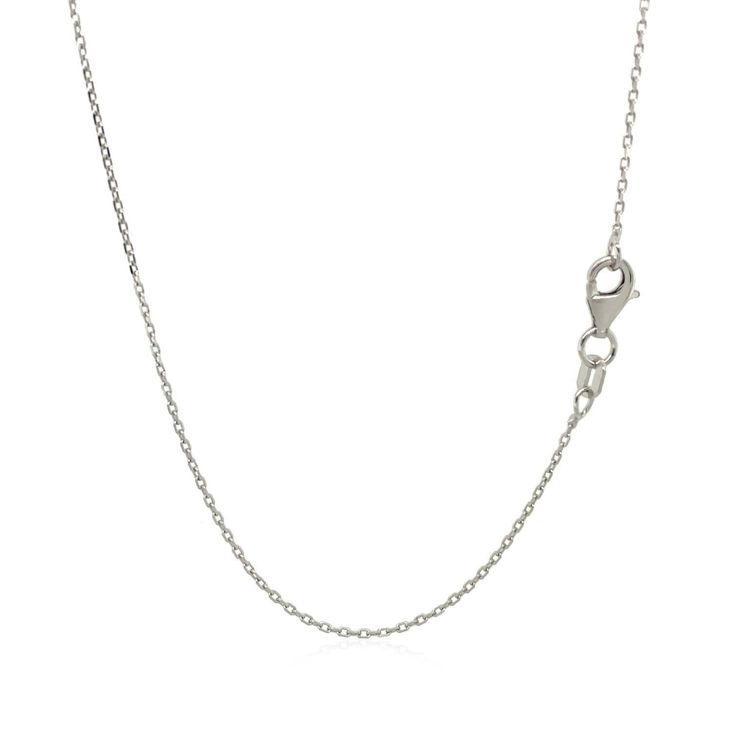 18k White Gold Diamond Cut Cable Link Chain (0.80 mm) - Image 2