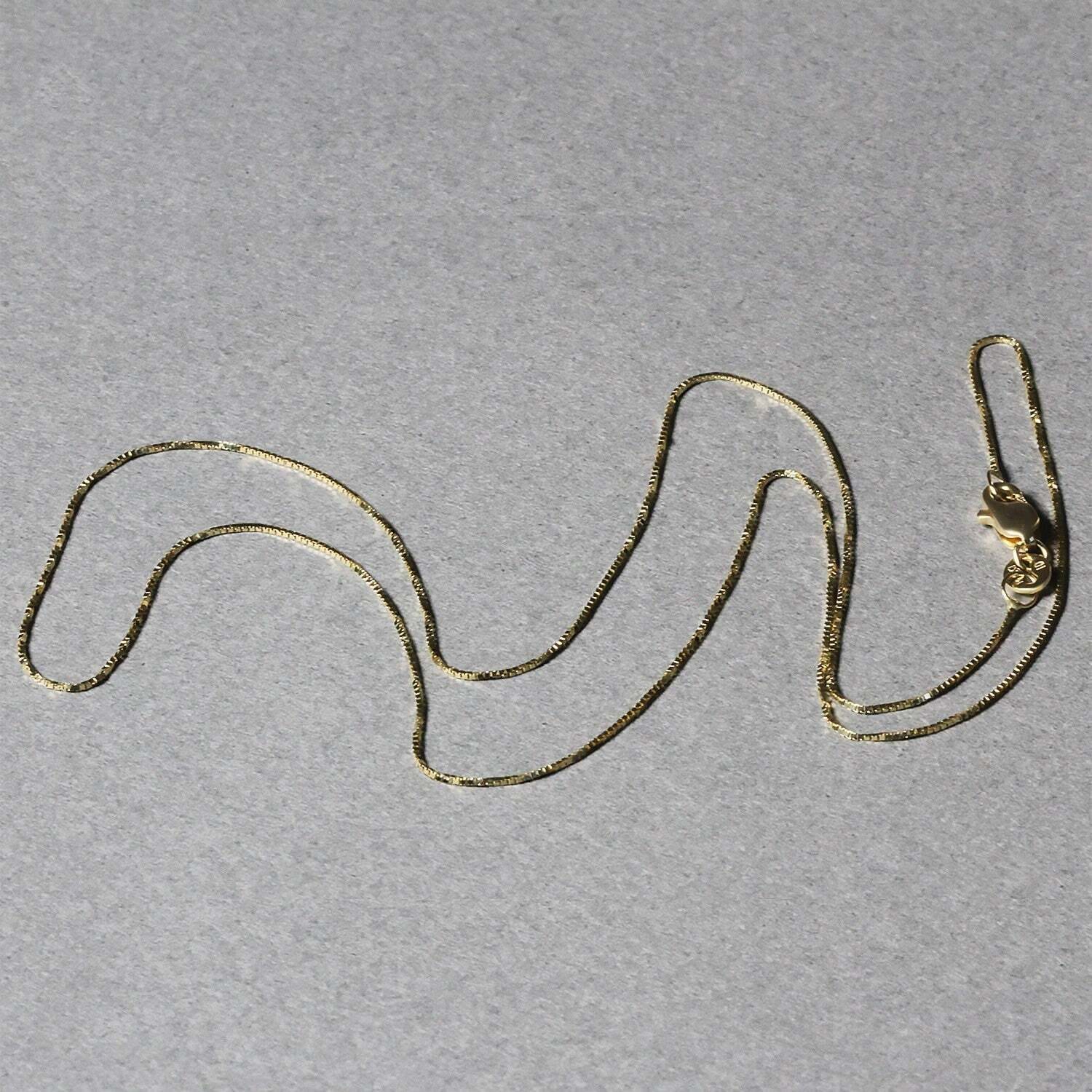 18k Yellow Gold Box Chain 0.6mm (0.60 mm) - Image 3