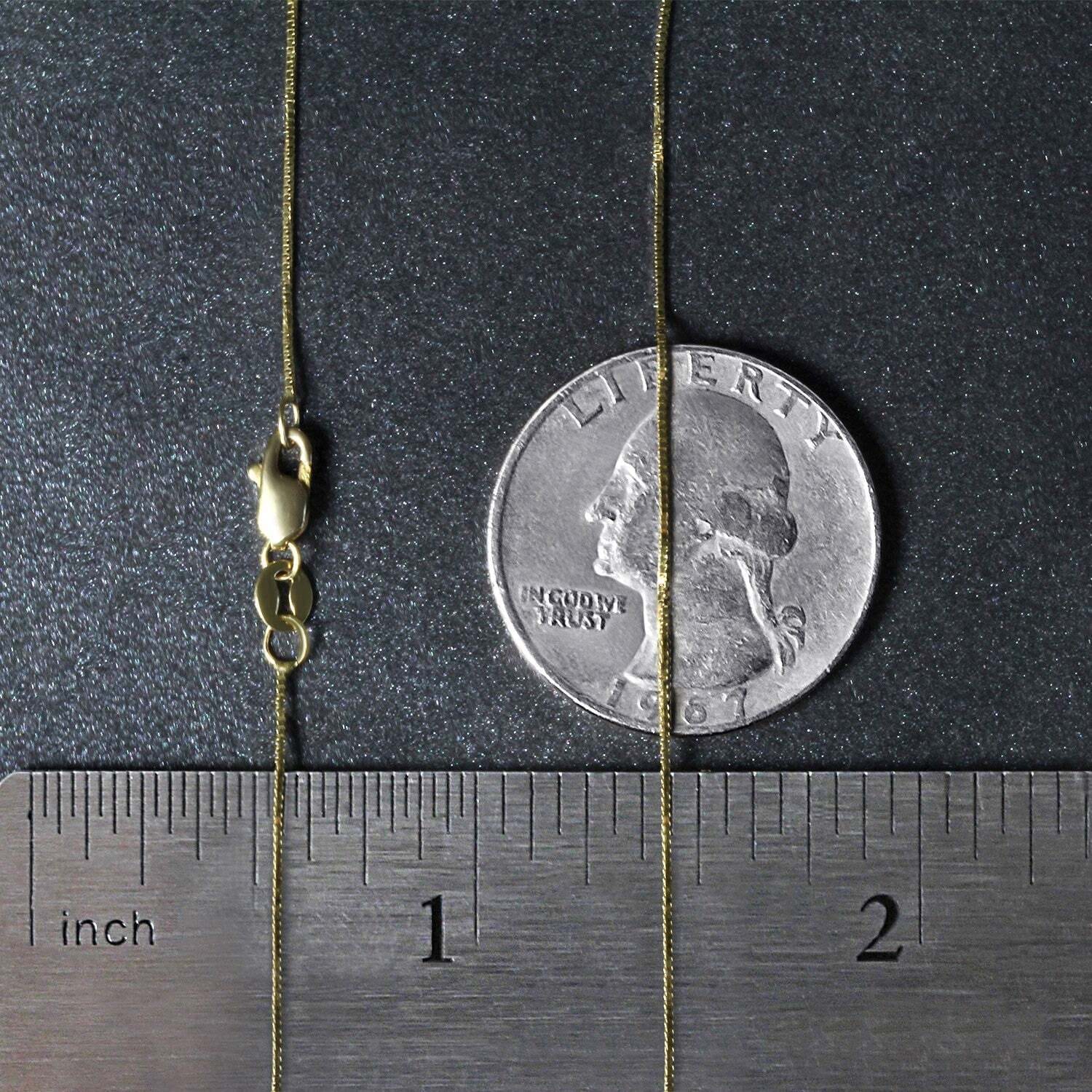 18k Yellow Gold Box Chain 0.6mm (0.60 mm) - Image 5