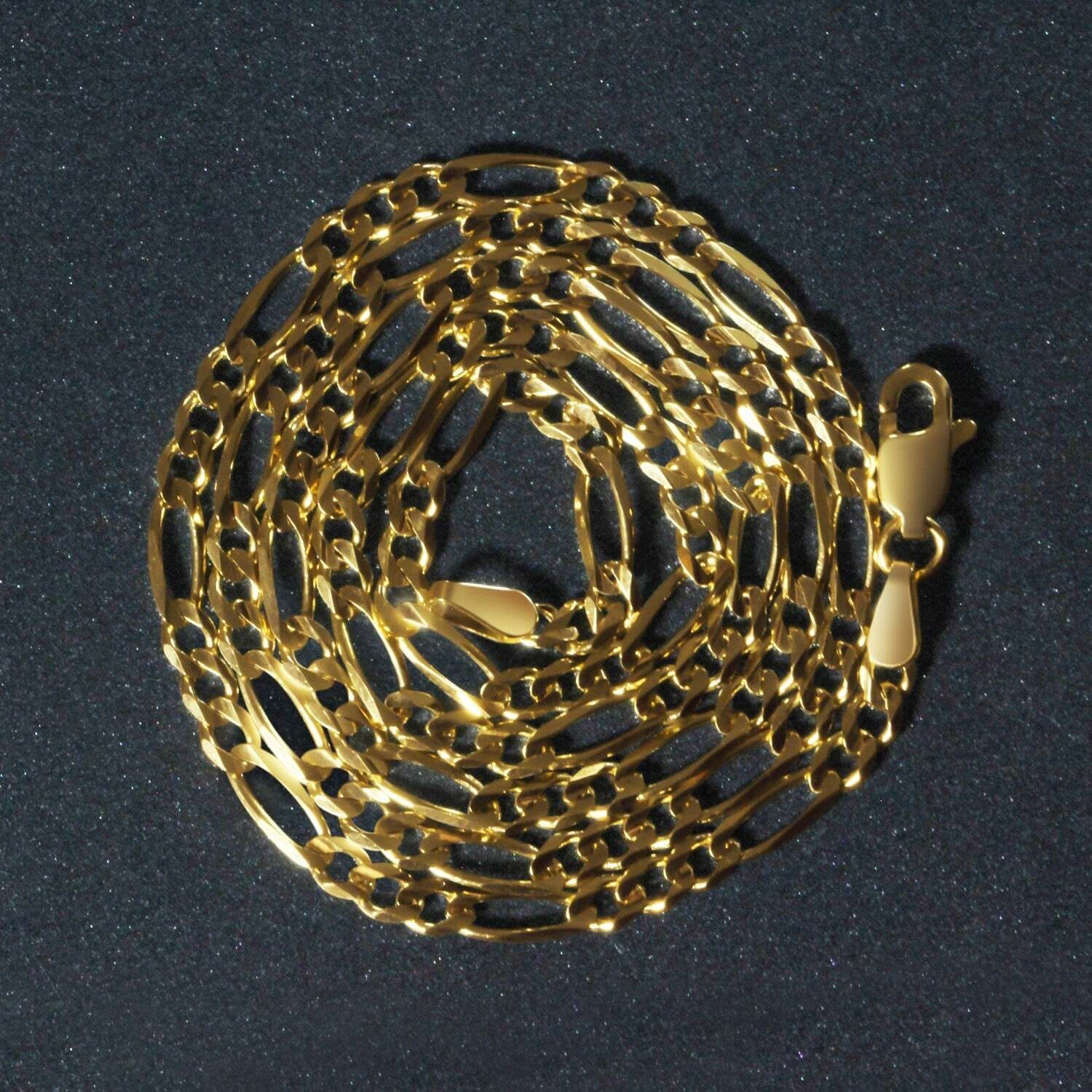 14k Yellow Gold Solid Figaro Chain (3.00 mm) - Image 2