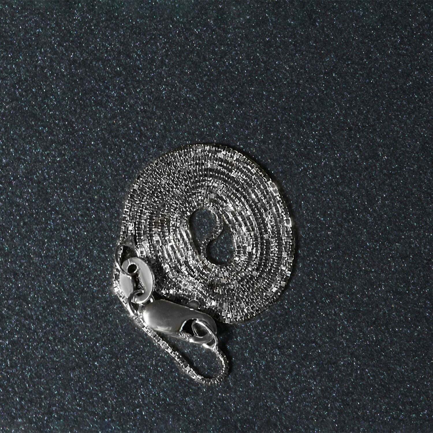 18k White Gold Box Chain 0.6mm (0.60 mm) - Image 4