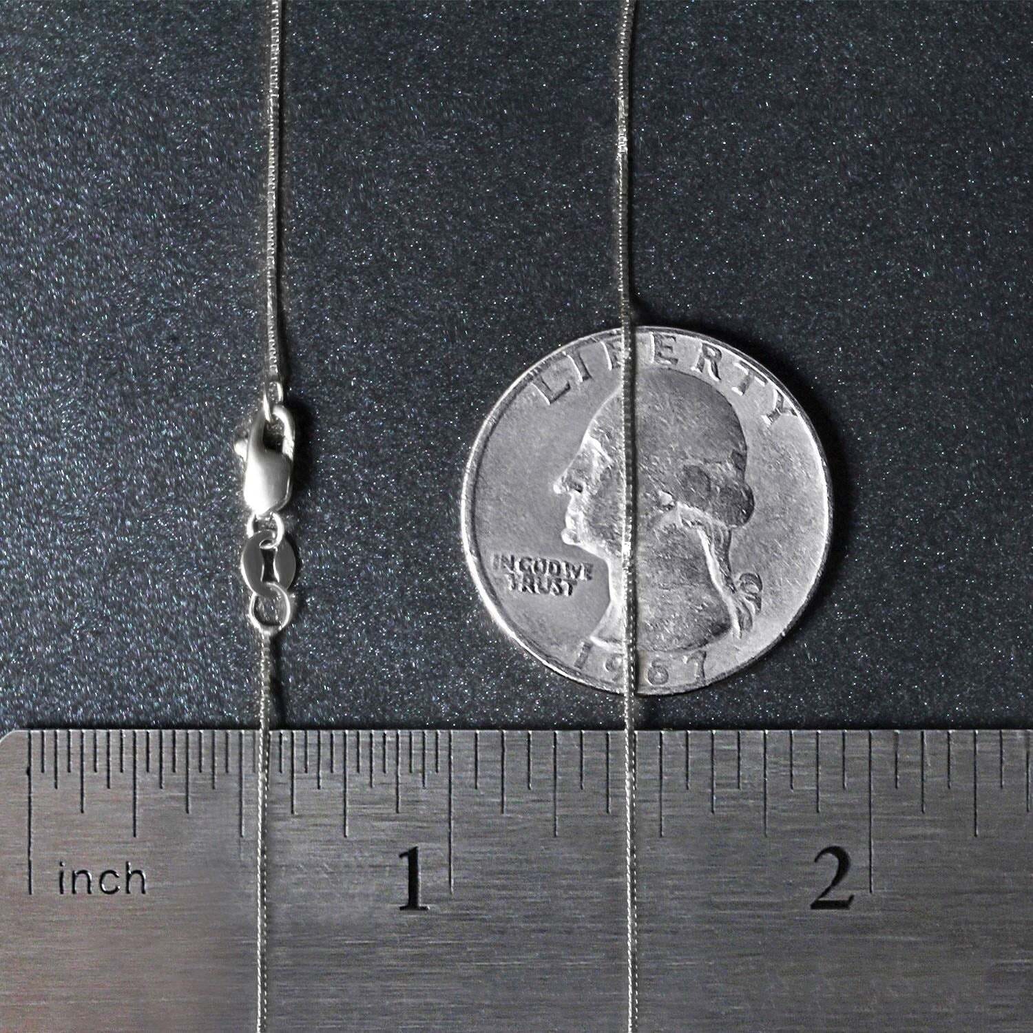 18k White Gold Box Chain 0.6mm (0.60 mm) - Image 5