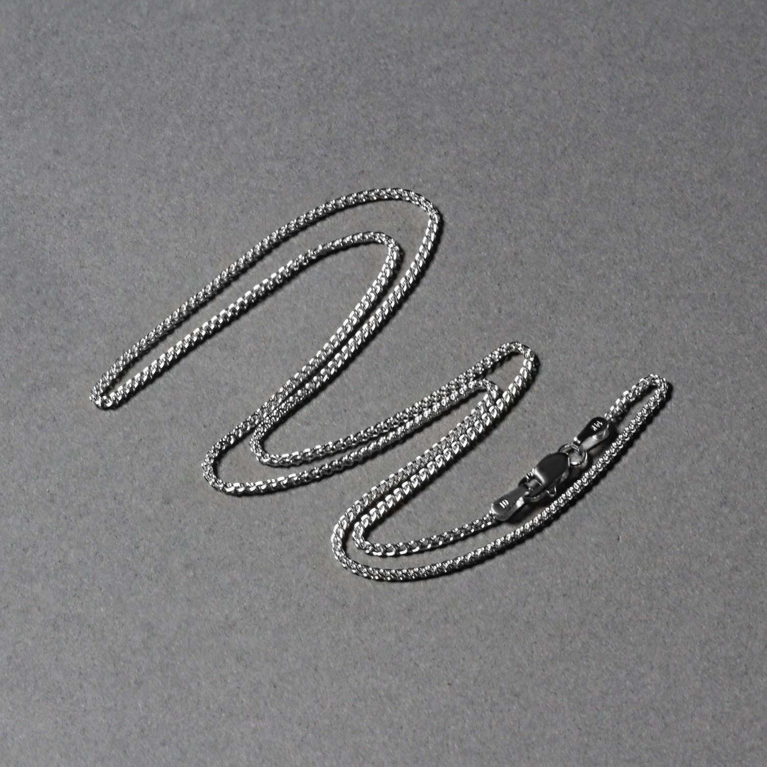 14k White Gold Round Wheat Chain (1.2 mm) - Image 2