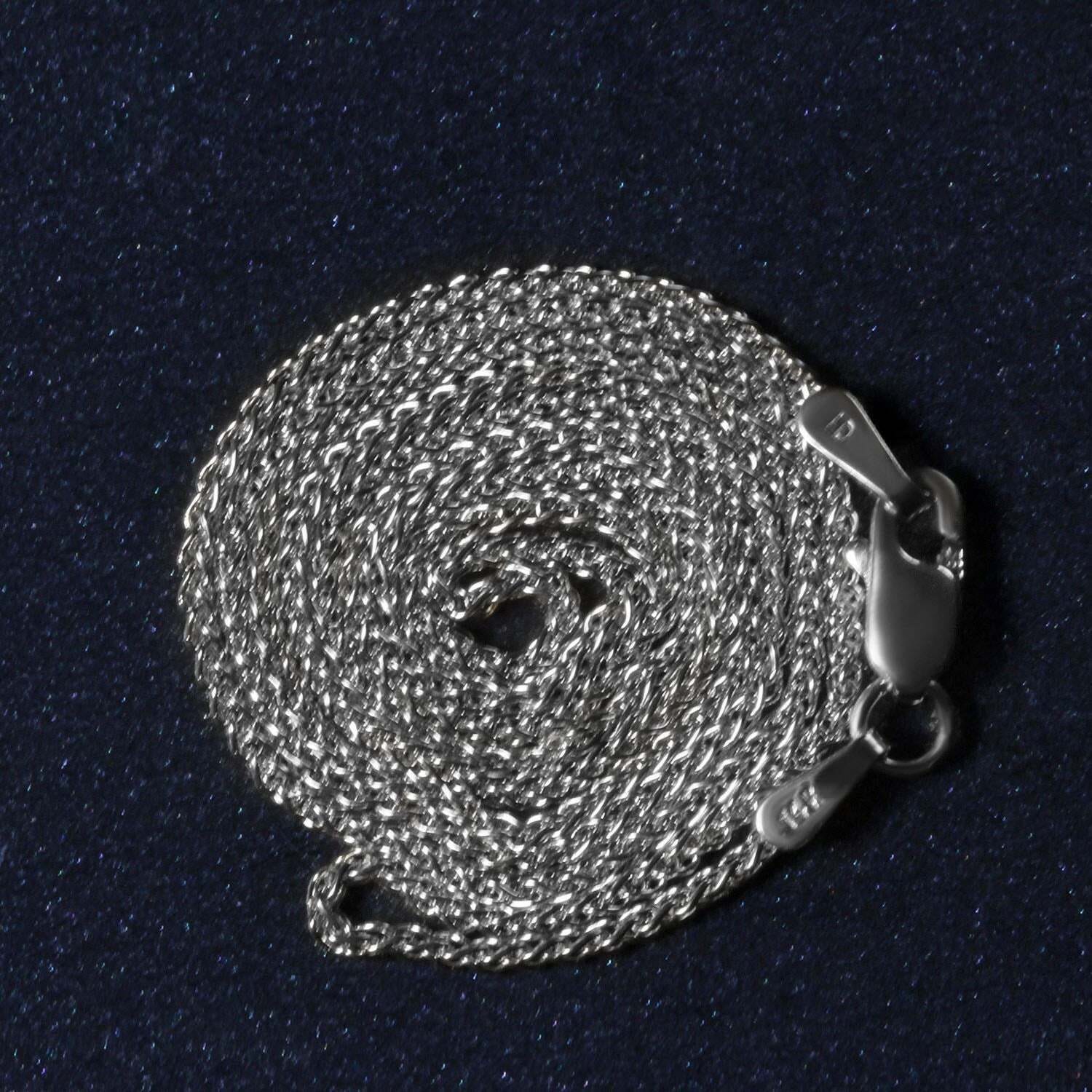 14k White Gold Round Wheat Chain (1.2 mm) - Image 3