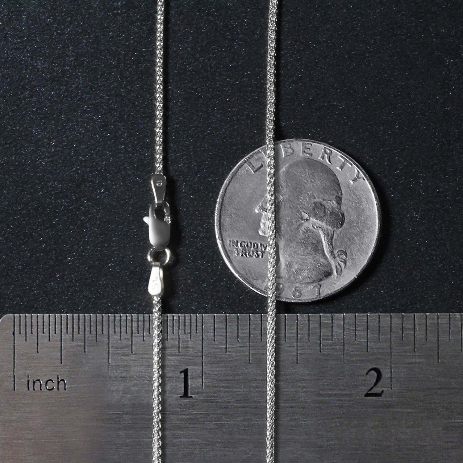 14k White Gold Round Wheat Chain (1.2 mm) - Image 4