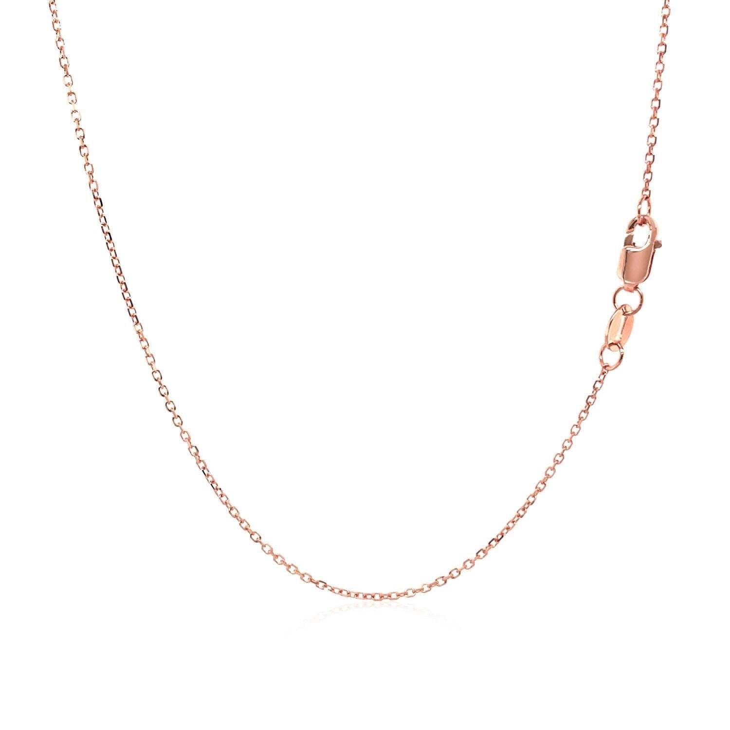 18k Rose Gold Diamond Cut Cable Link Chain (0.80 mm) - Image 2