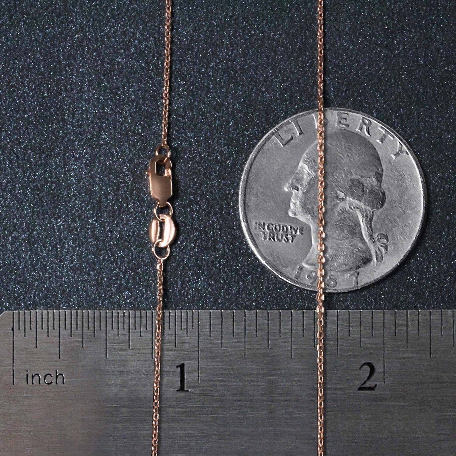 18k Rose Gold Diamond Cut Cable Link Chain (0.80 mm) - Image 6