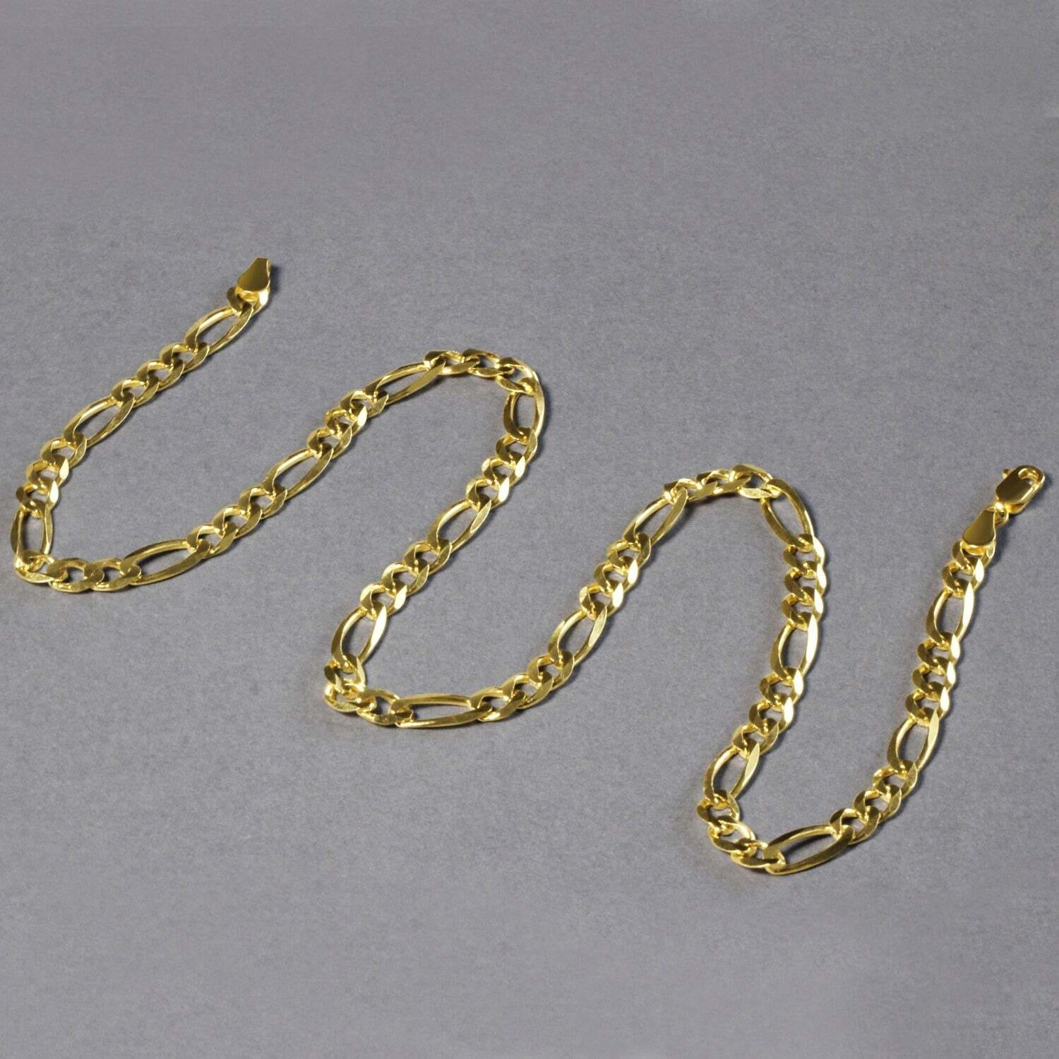 14k Yellow Gold Solid Figaro Chain (6.00 mm) - Image 3