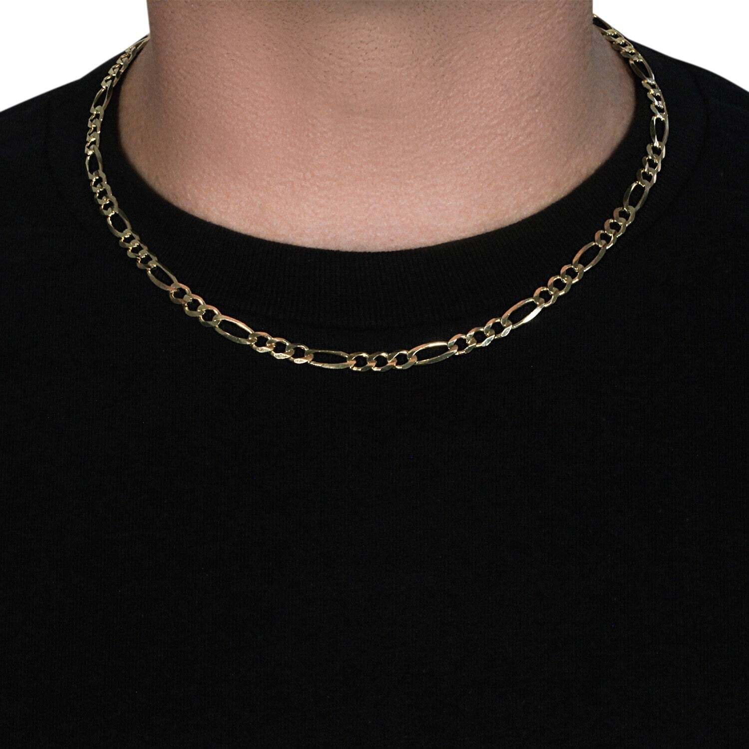 14k Yellow Gold Solid Figaro Chain (6.00 mm) - Image 7