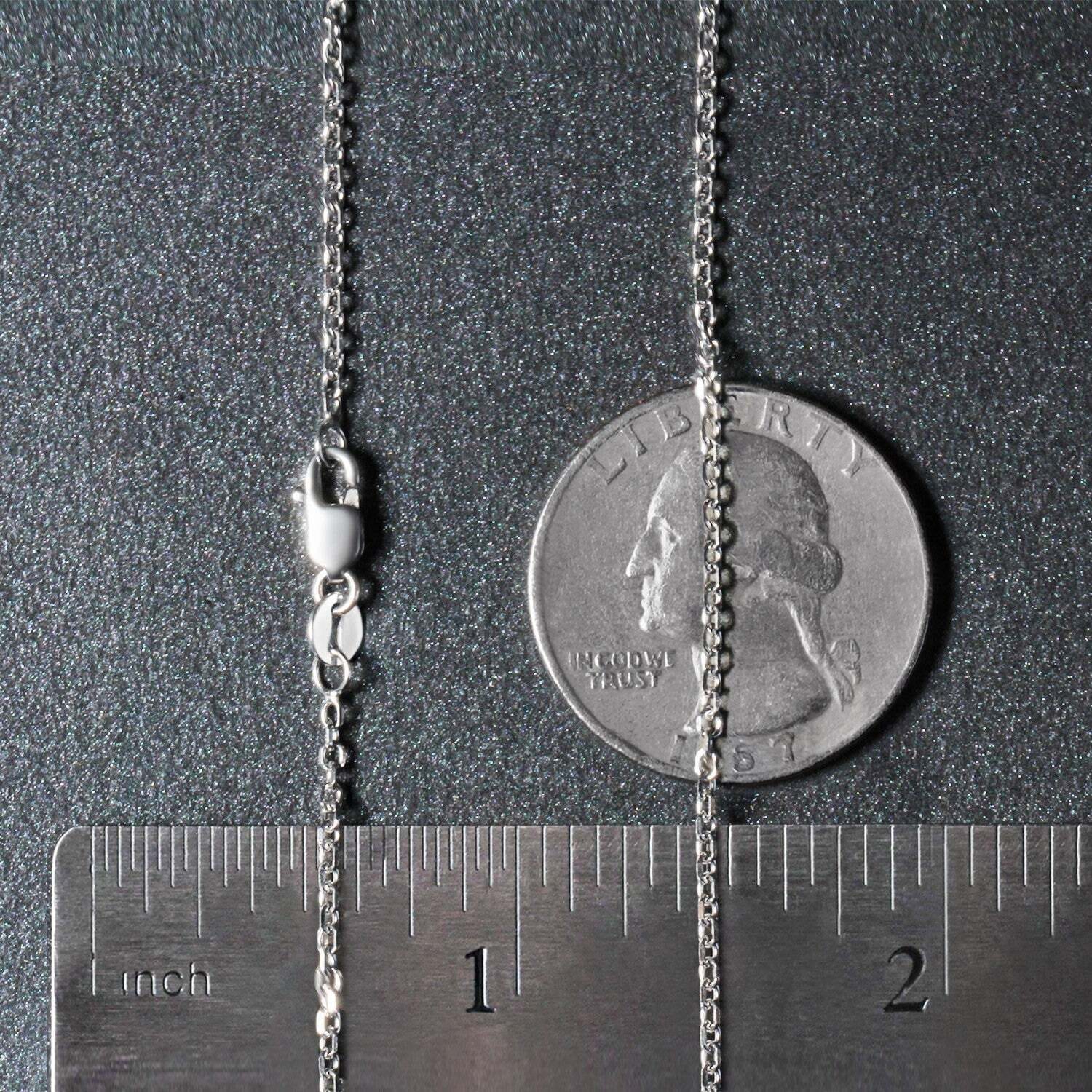 14k White Gold Diamond Cut Cable Link Chain (1.5 mm) - Image 3