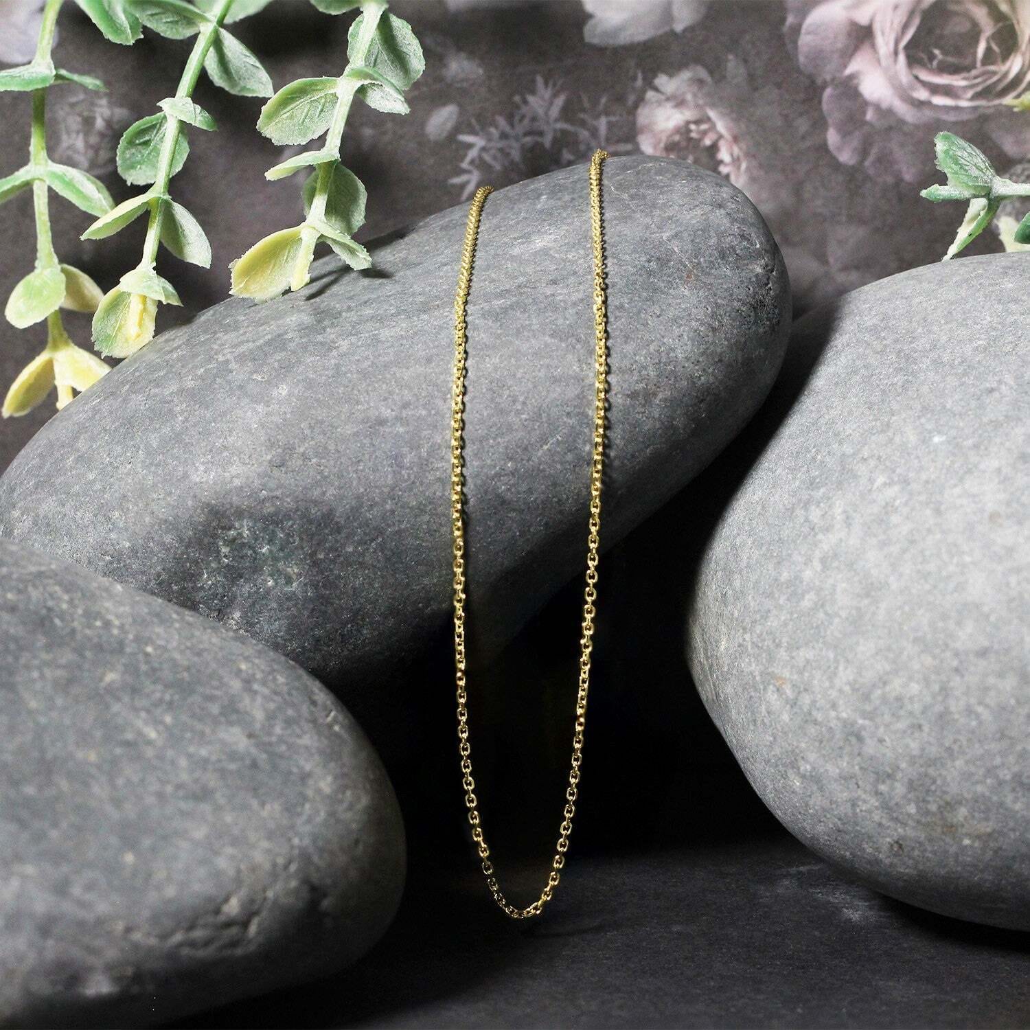 18k Yellow Gold Cable Chain (1.10 mm) - Image 2